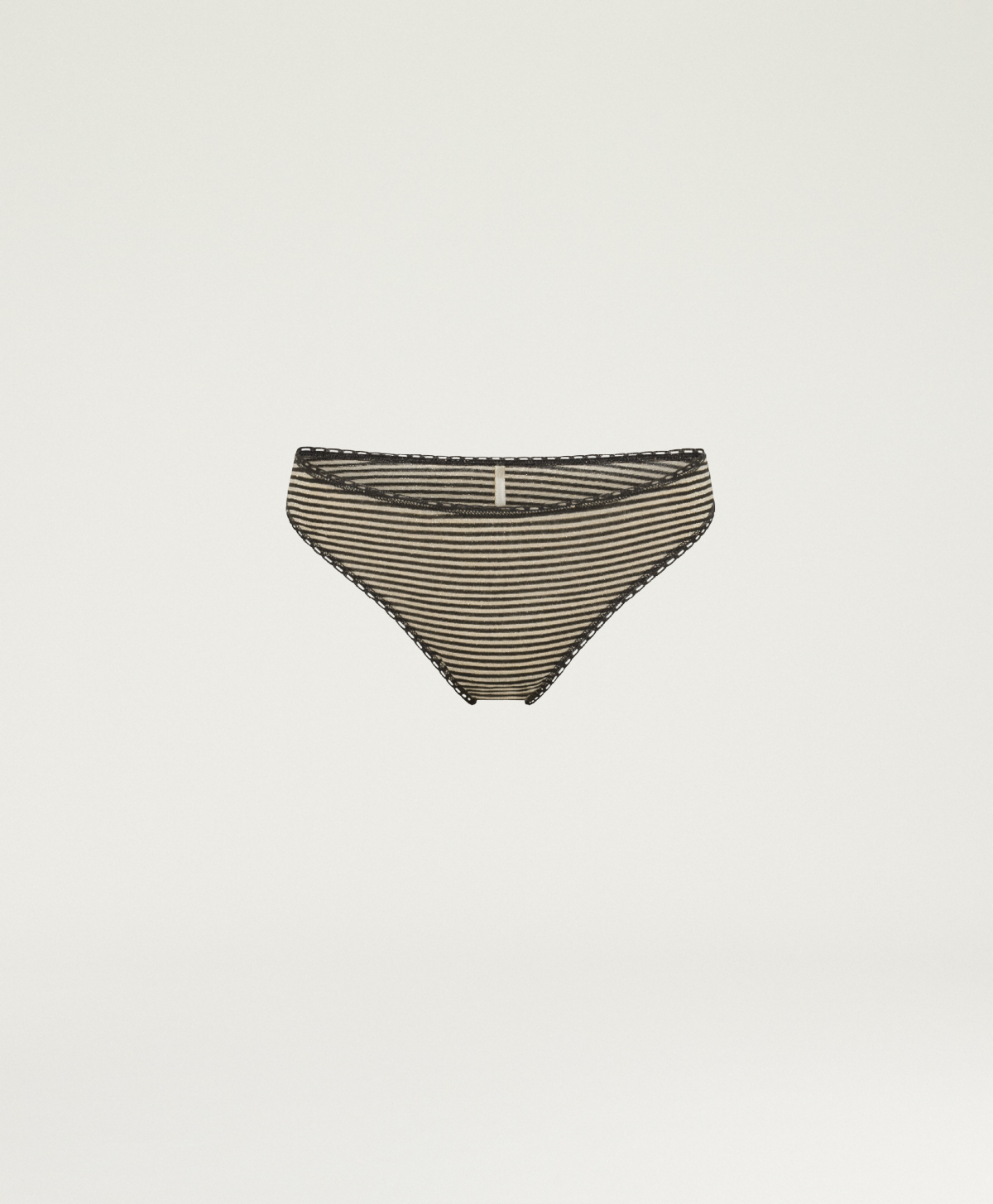 SLIP ARCA EN JERSEY À RAYURES - NOIR/CRÈME - Momonì