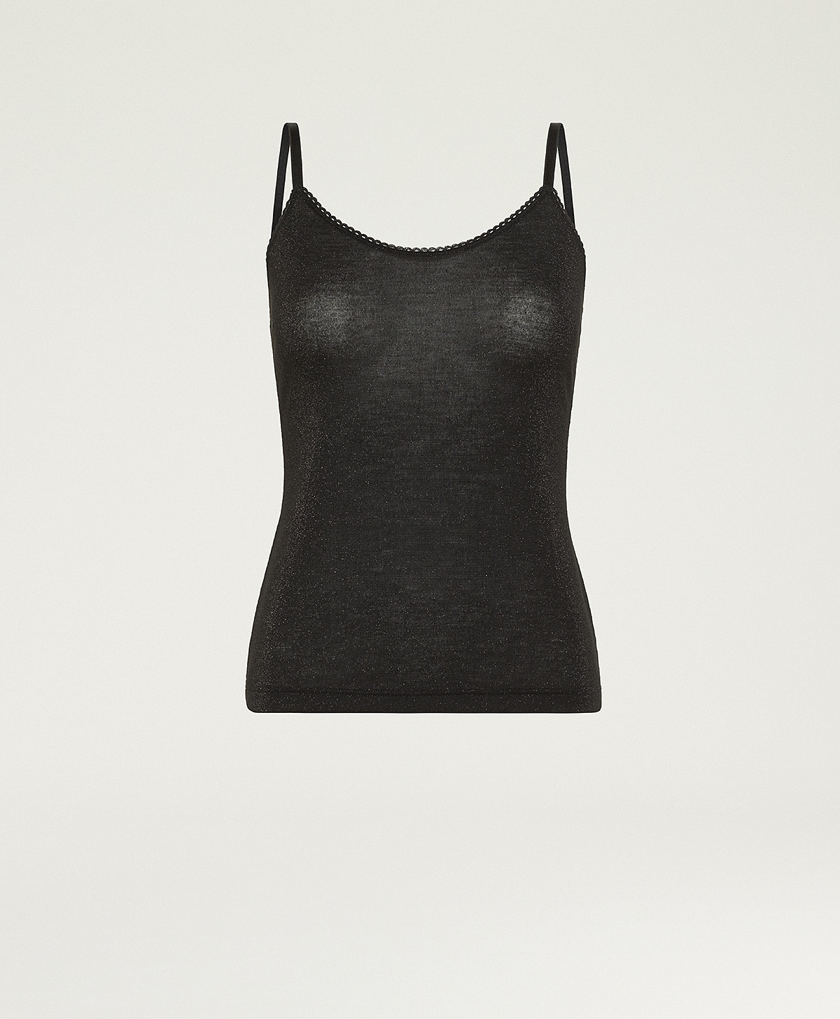 TOP AIRELLE IN JERSEY LUREX UNITO - NERO - Momonì