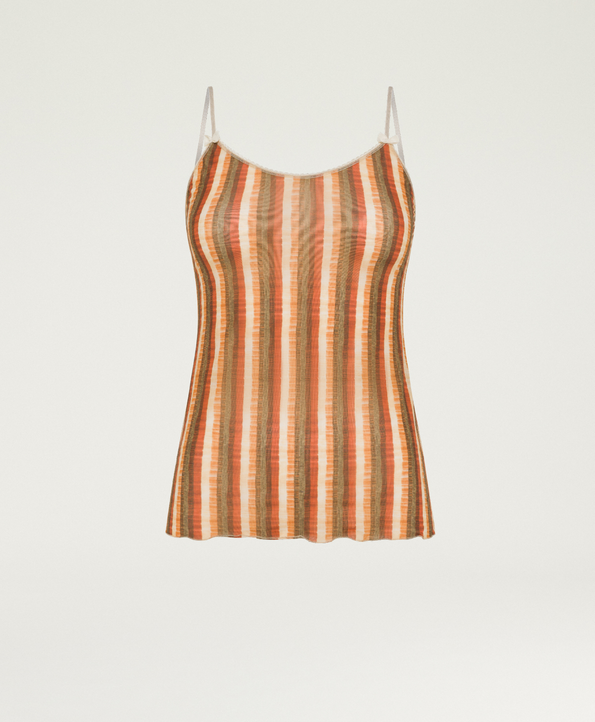 TOP AIRELLE EN CHARMEUSE STRETCH DOUX - MULTICOLORE ORANGE - Momonì