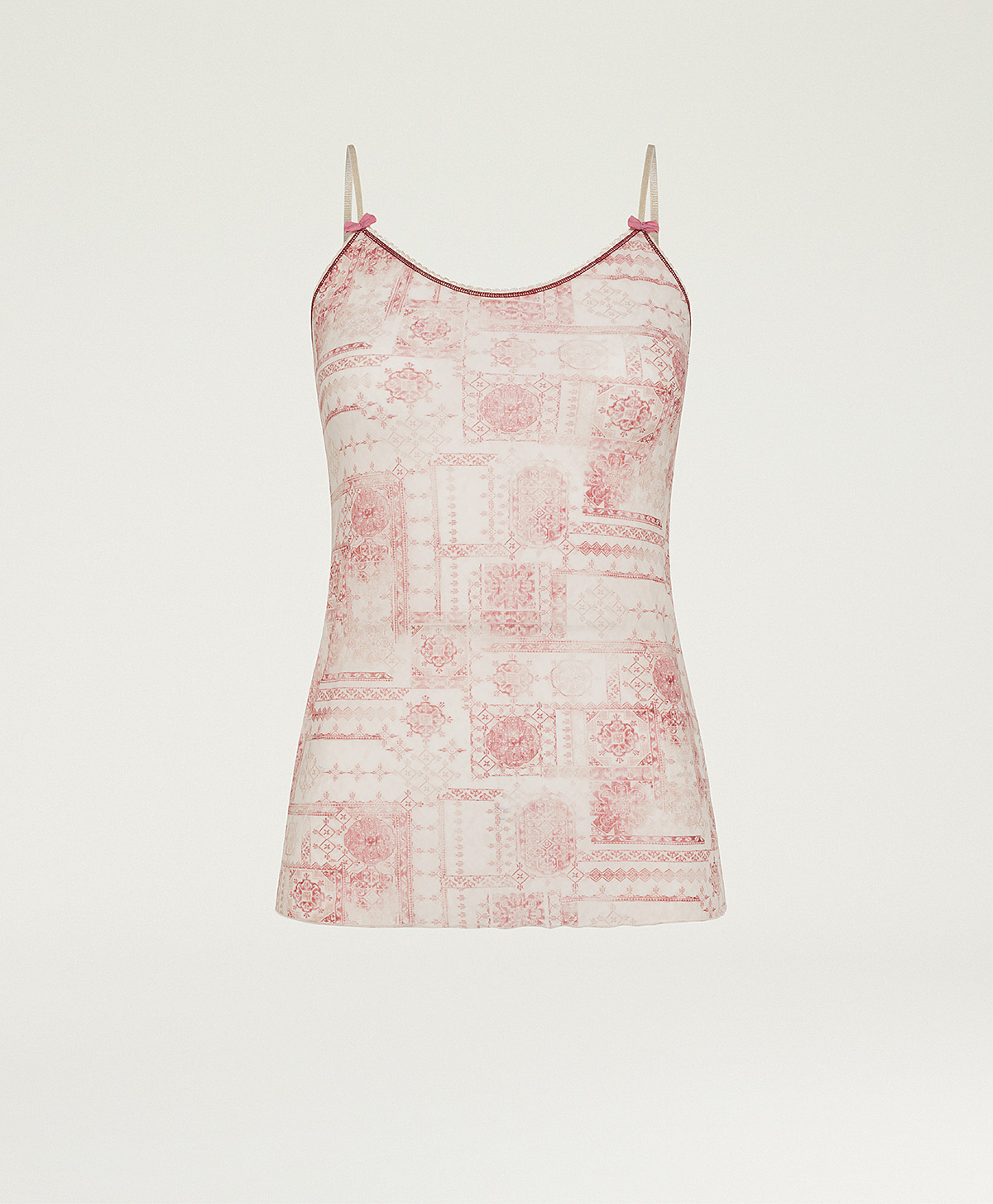 TOP AIRELLE EN CHARMEUSE STRETCH DOUX - ROSÉ/GRIOTTE - Momonì