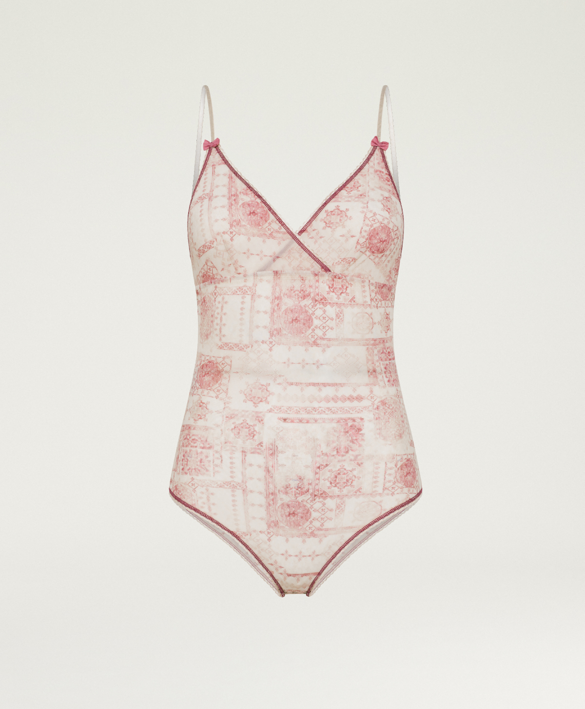 BODY TORE EN CHARMEUSE STRETCH DOUX - ROSÉ/GRIOTTE - Momonì