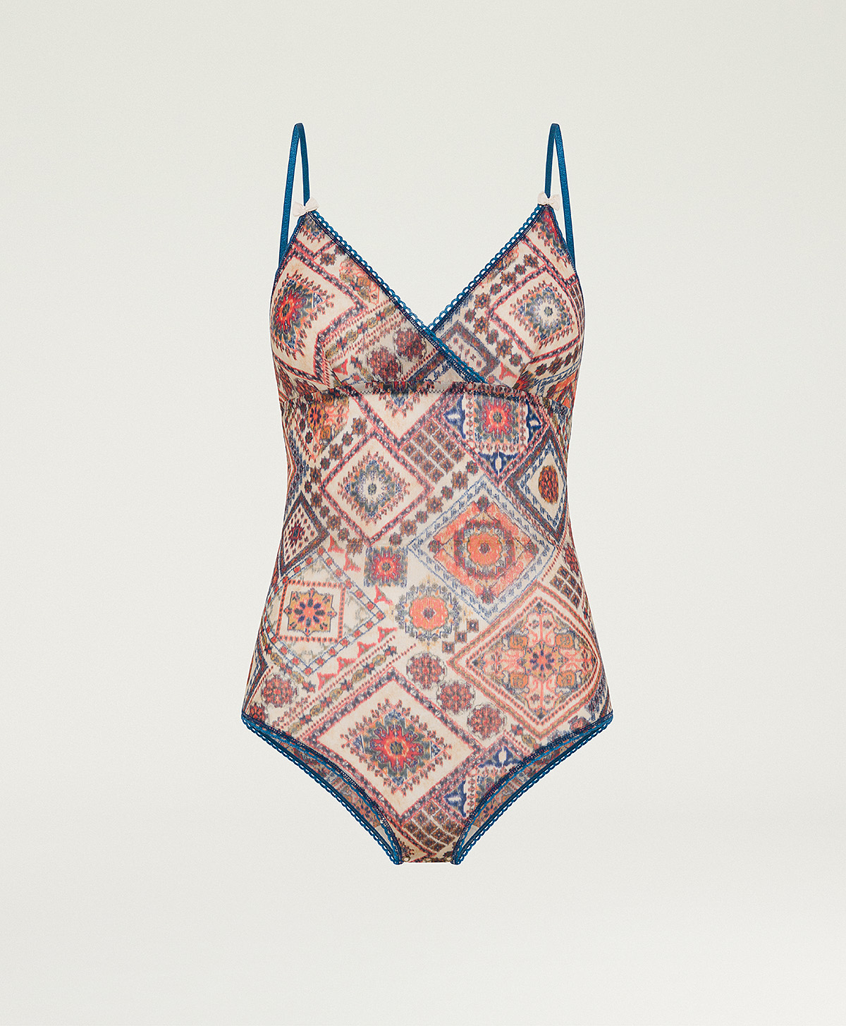 TORE BODY IN SOFT STRETCH CHARMEUSE - ROSE MULTICOLOR - Momonì