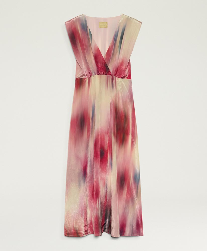 Still life - LIBELULA DRESS IN ALL-OVER PRINTED VISCOSE - MAGENTA MULTICOLOR