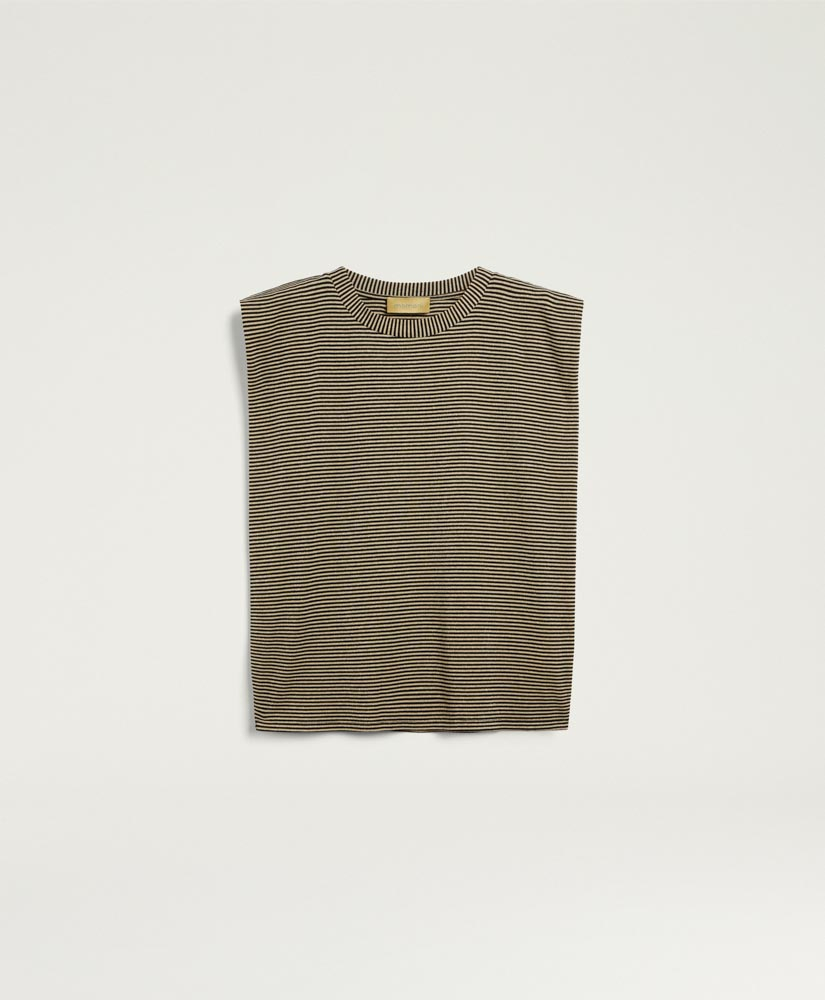 ENNA T-SHIRT IN STRIPED JERSEY - BLACK/CREAM - Clothing - Momonì