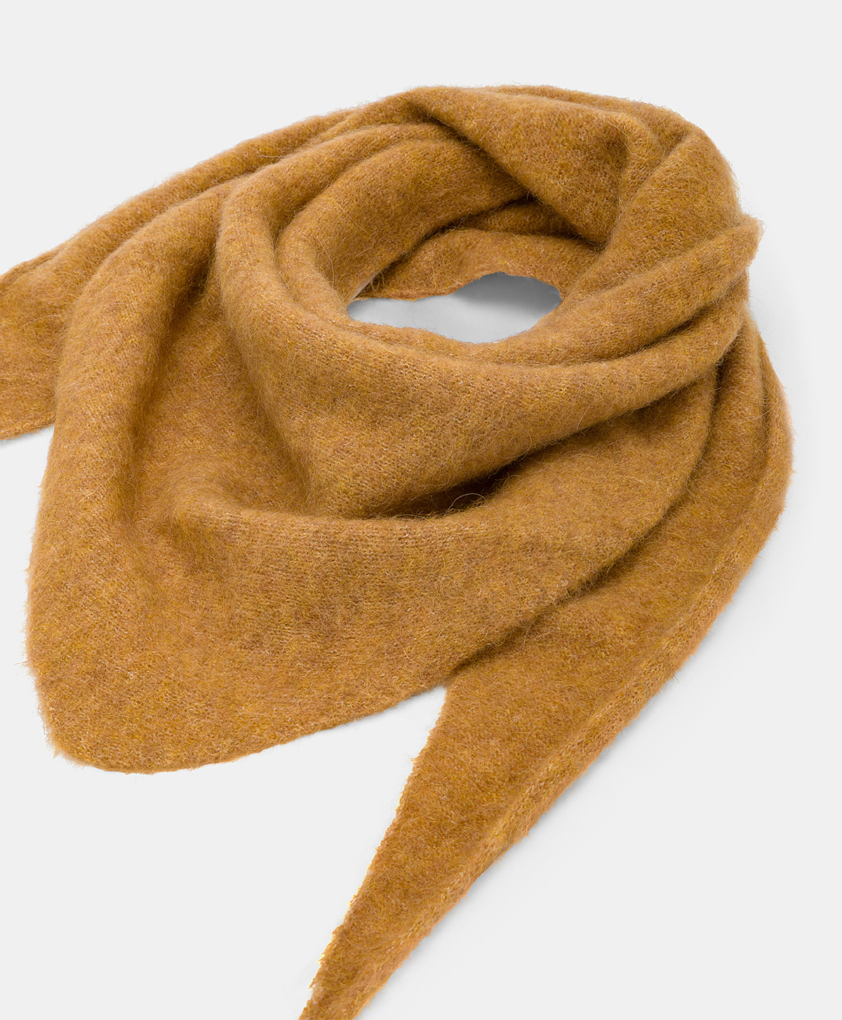 BALTICO BIS SCARF  FLEECE-EFFECT BABY ALPACA  - CAMEL - Momonì