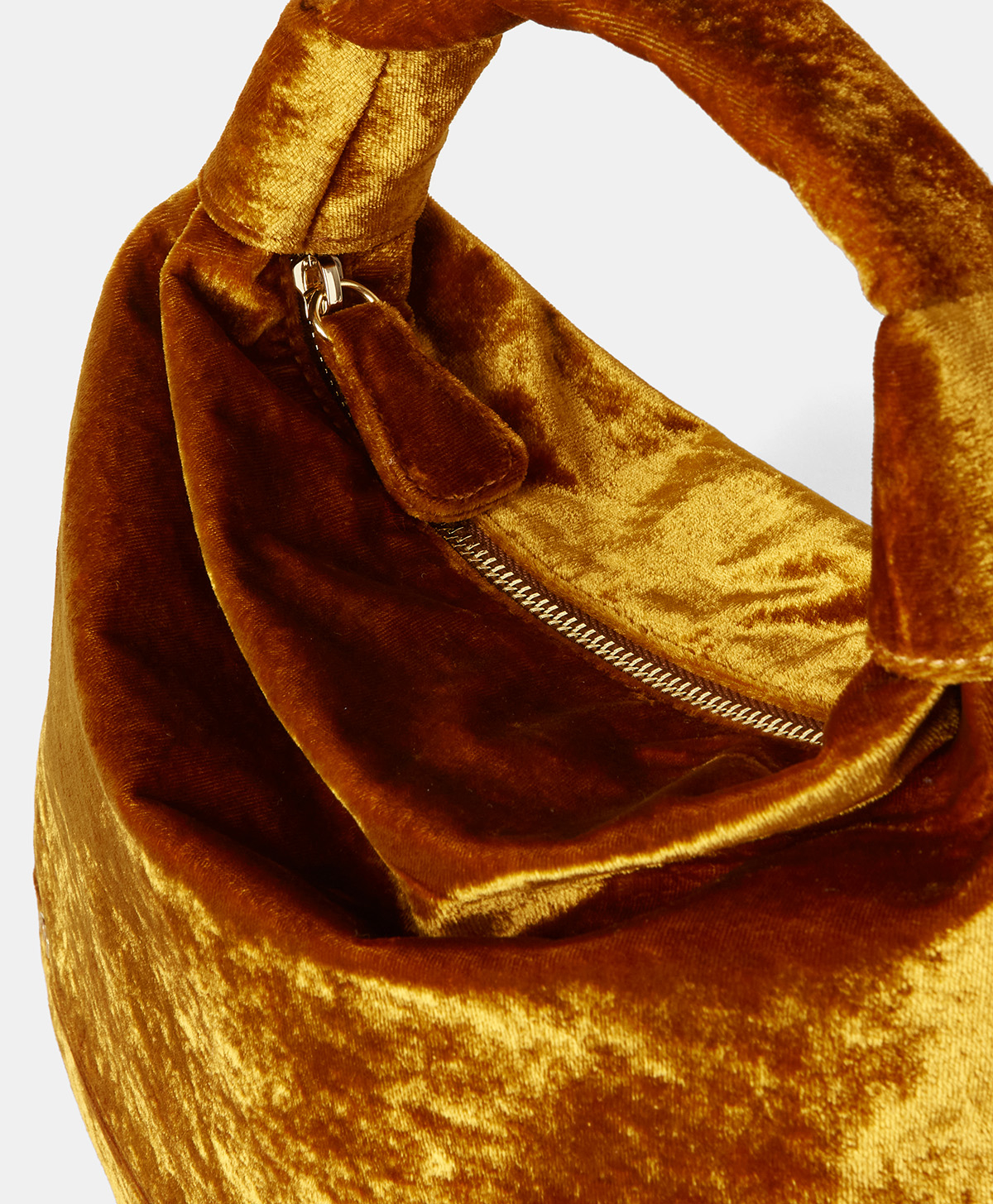 FRANCOIS BAG IN VELVET - MUSTARD - Momonì
