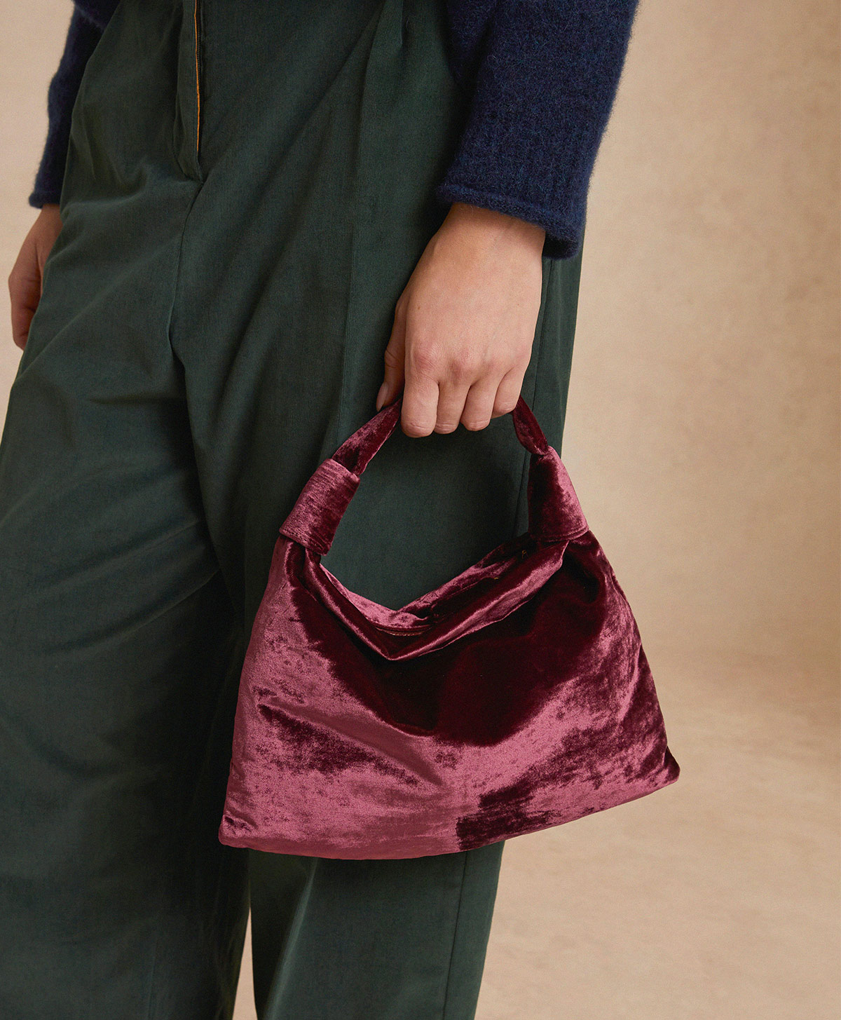 FRANCOIS BAG IN VELVET - BORDEAUX - Shoes and accessories - Momonì