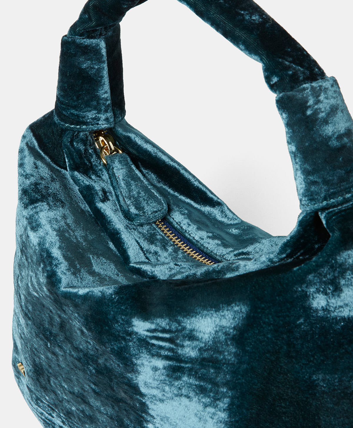 FRANCOIS BAG IN VELVET - TEAL - Momonì