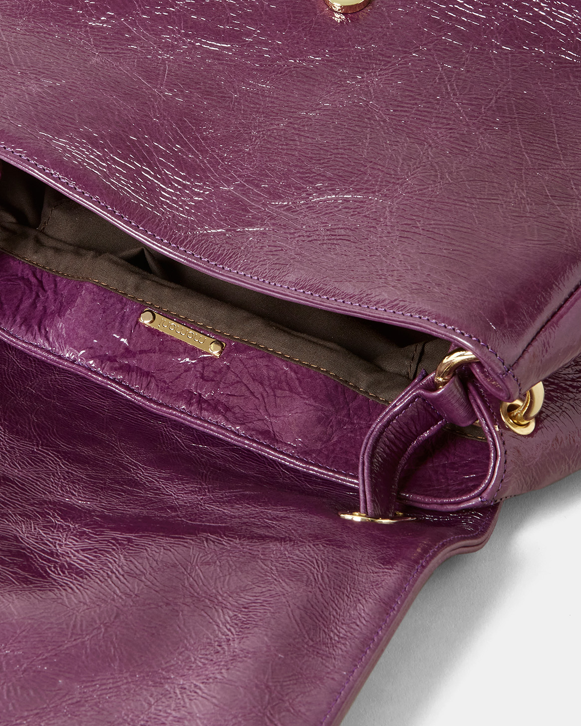 FLORE BAG IN NAPLAK LEATHER - BLUEBERRY - Momonì