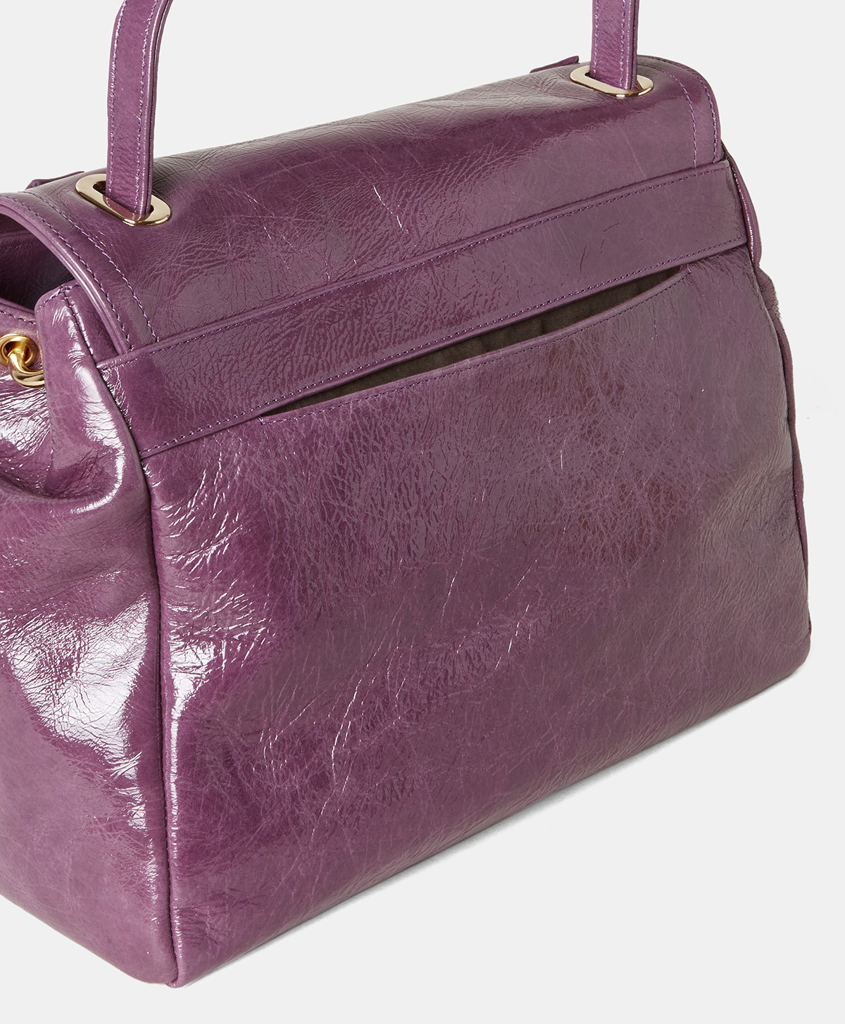 FLORE BAG IN NAPLAK LEATHER - BLUEBERRY - Momonì