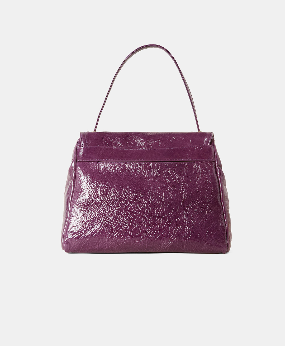 FLORE BAG IN NAPLAK LEATHER - BLUEBERRY - Momonì