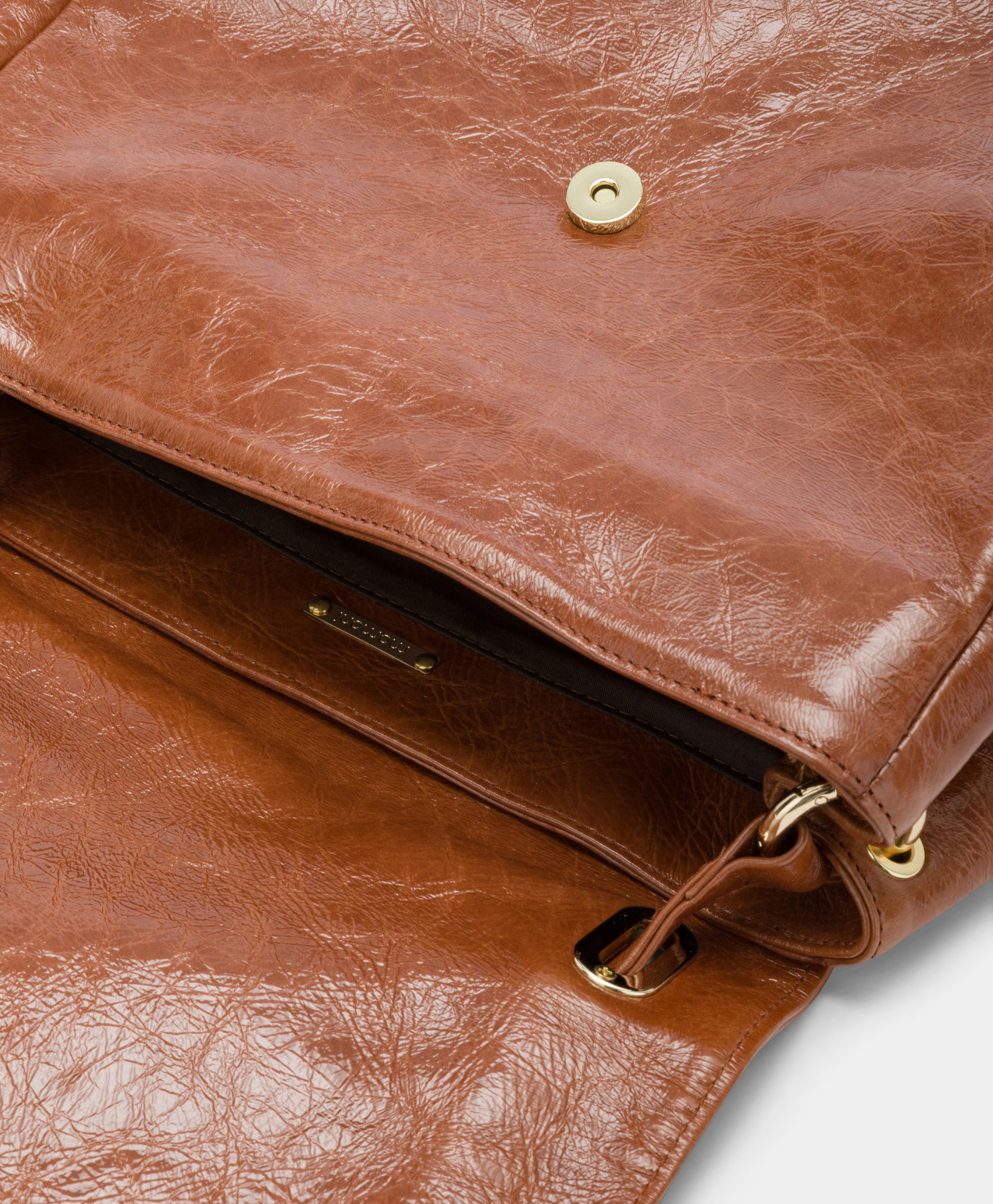 FLORE BAG IN NAPLAK LEATHER - BURNT - Momonì