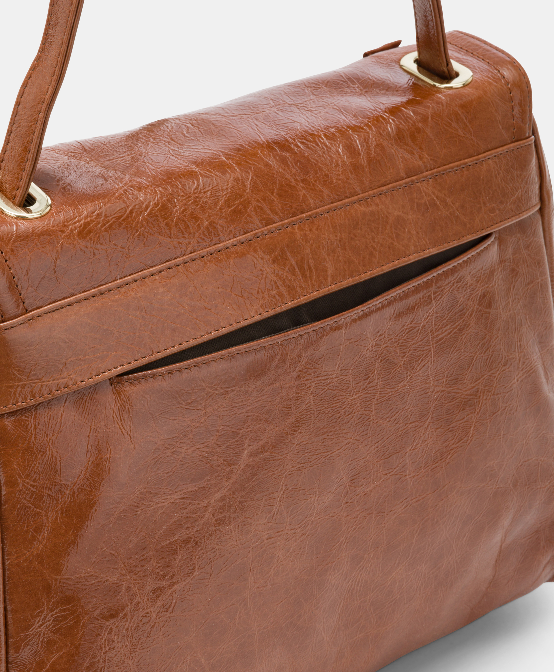 FLORE BAG IN NAPLAK LEATHER - BURNT - Momonì