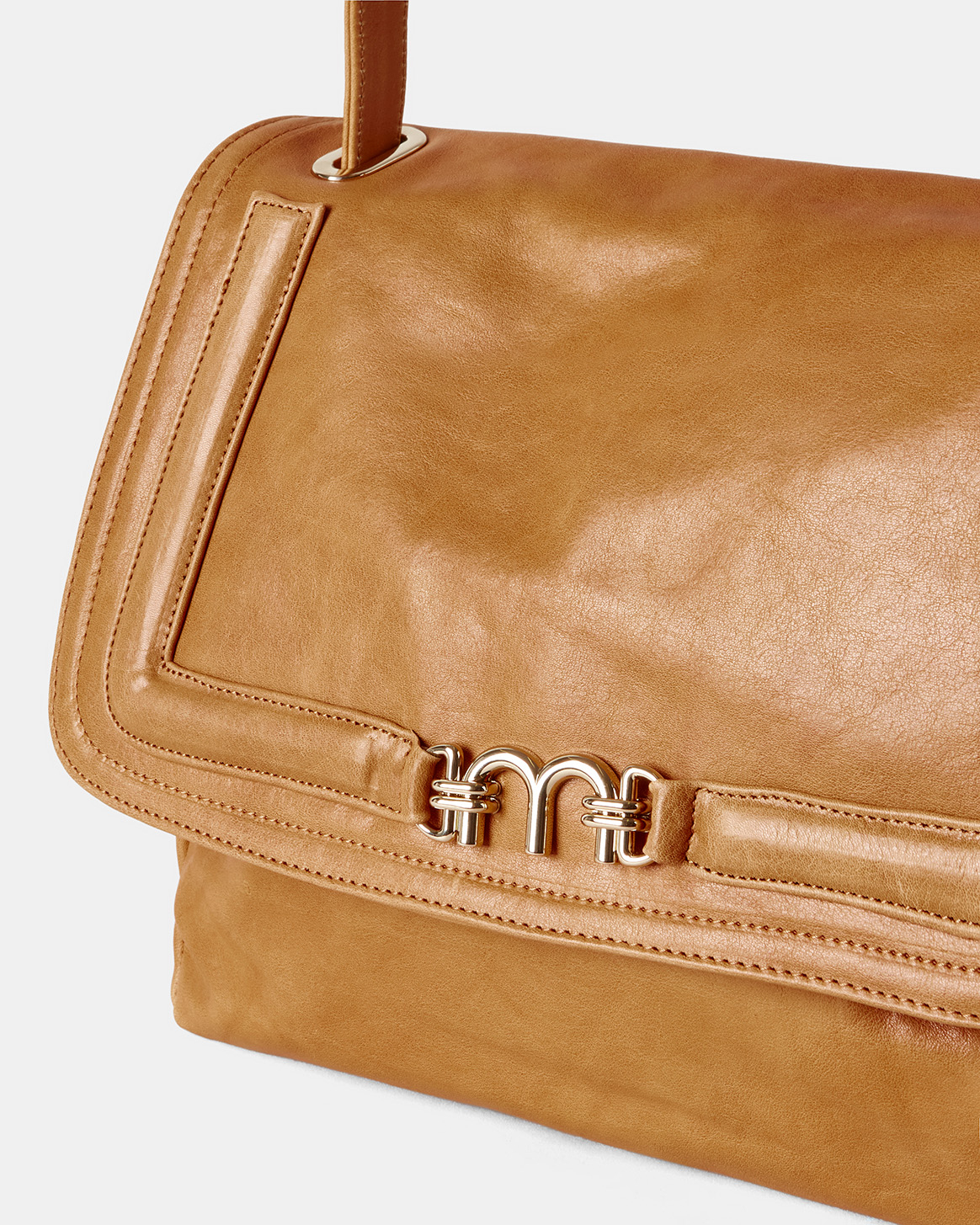 SAC FLORE EN CUIR - MIEL - Momonì