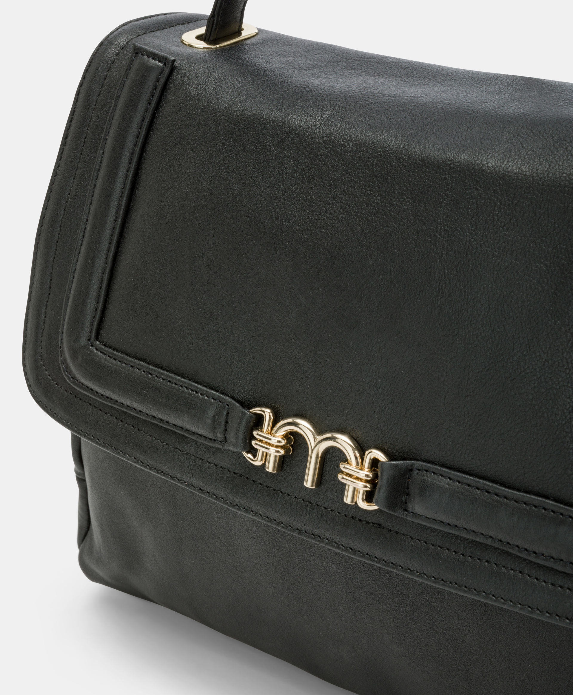 FLORE BAG IN LEATHER - BLACK - Momonì