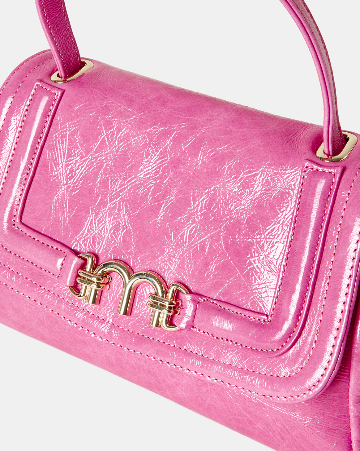 PETIT FLORE BAG IN NAPLAK LEATHER - FUCHSIA - Momonì