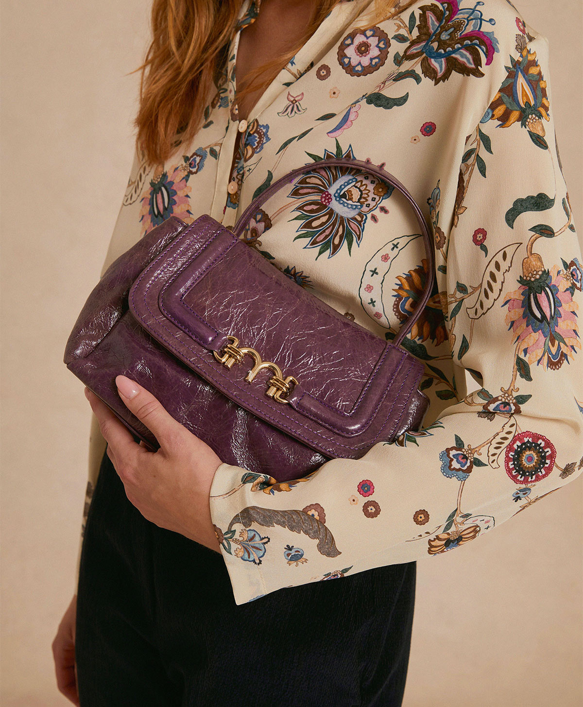 PETIT FLORE BAG IN NAPLAK LEATHER - BLUEBERRY - Shoes and accessories - Momonì