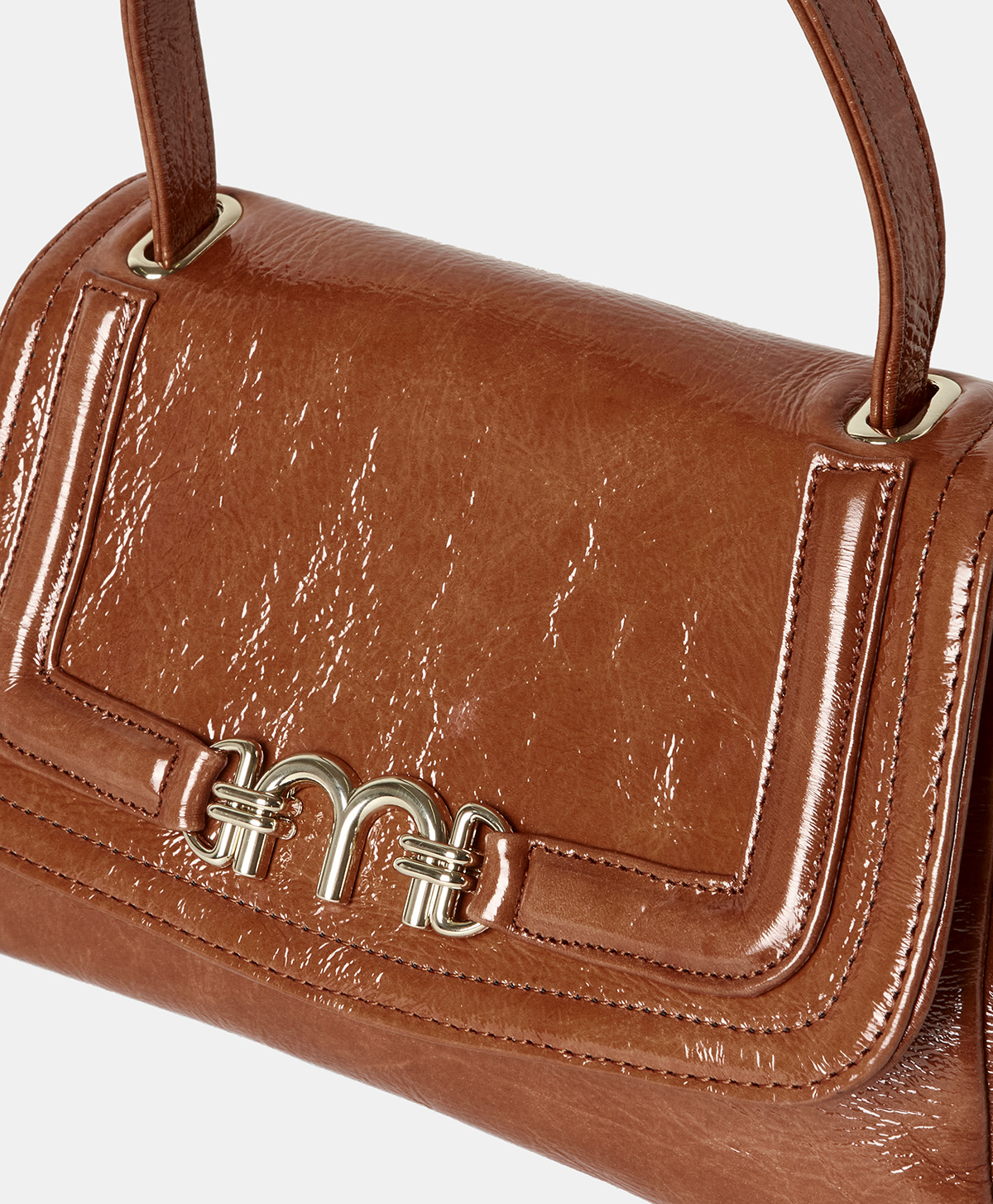 PETIT FLORE BAG IN NAPLAK LEATHER - BURNT - Momonì
