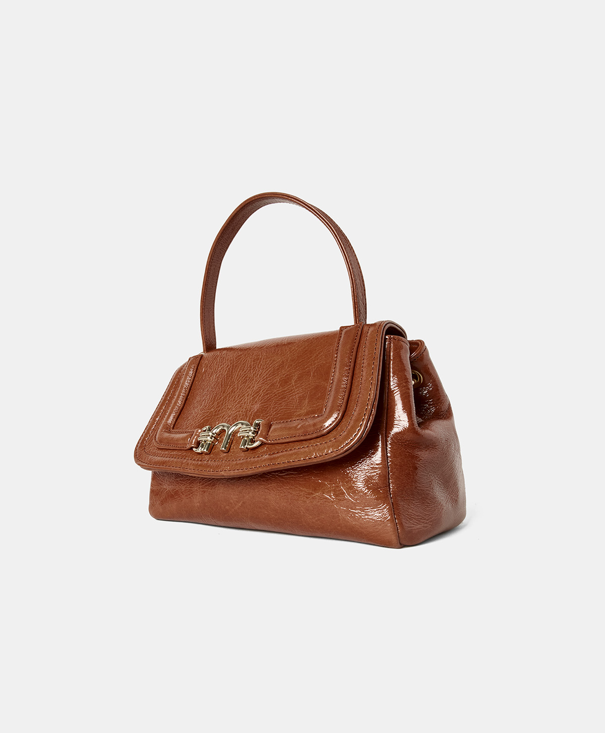 PETIT FLORE BAG IN NAPLAK LEATHER - BURNT - Momonì