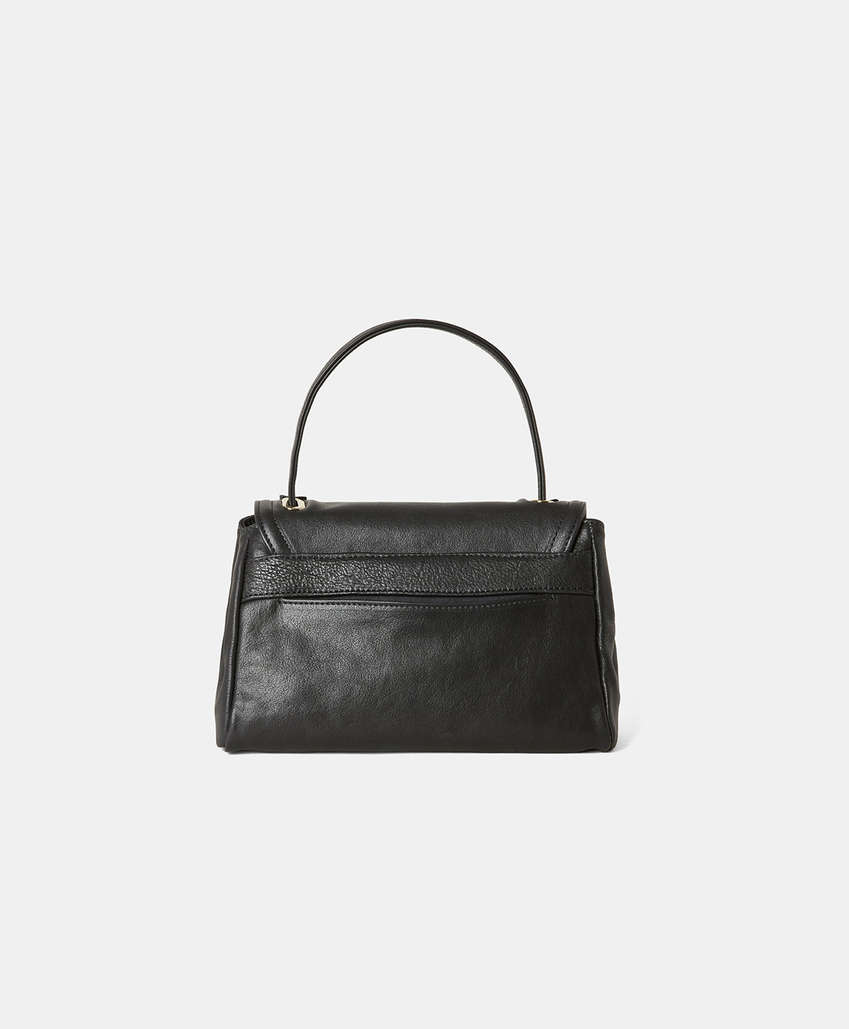 PETIT FLORE BAG IN LEATHER - BLACK - Momonì