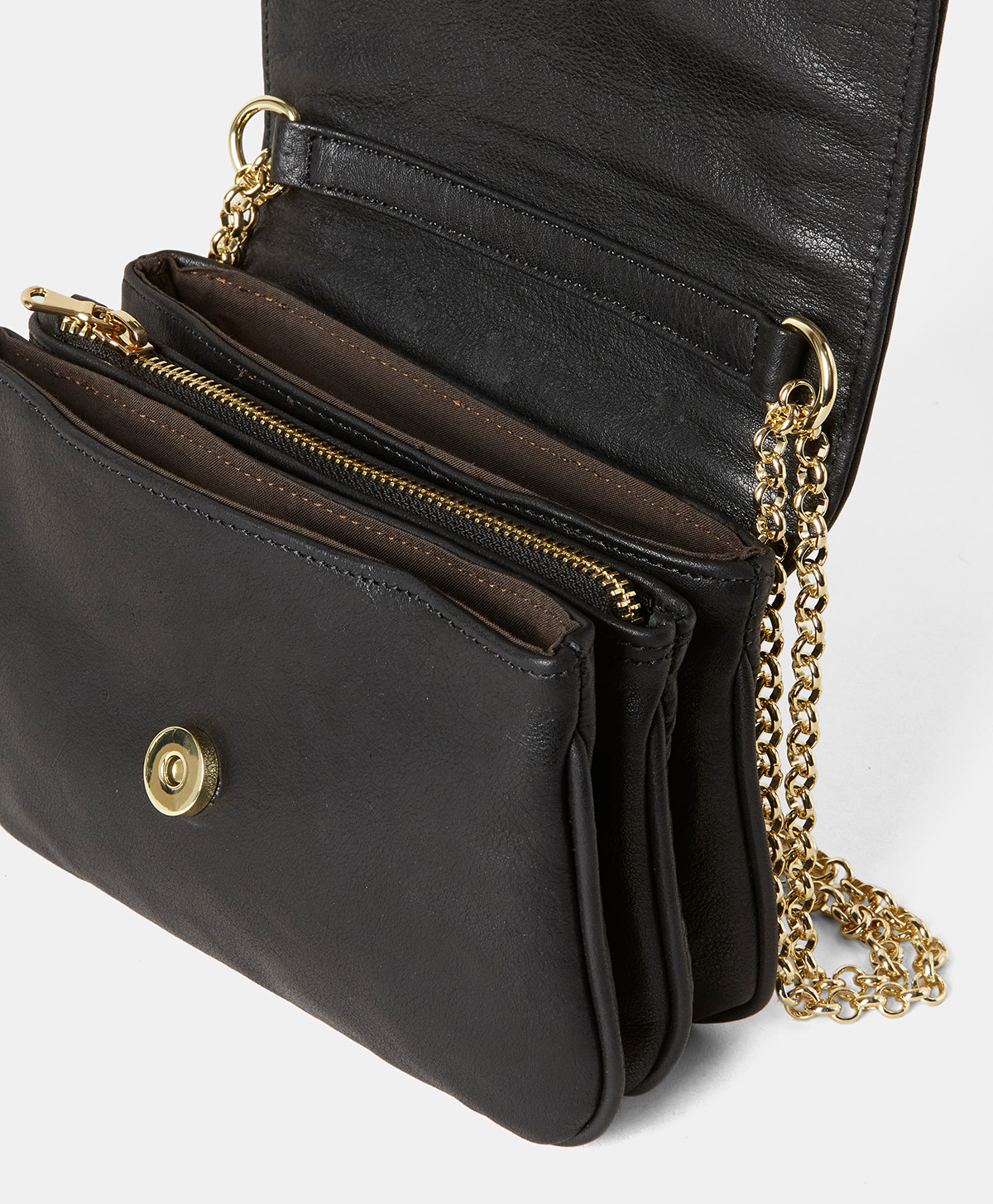 MIMI FLORE BAG IN LEATHER - BLACK - Momonì