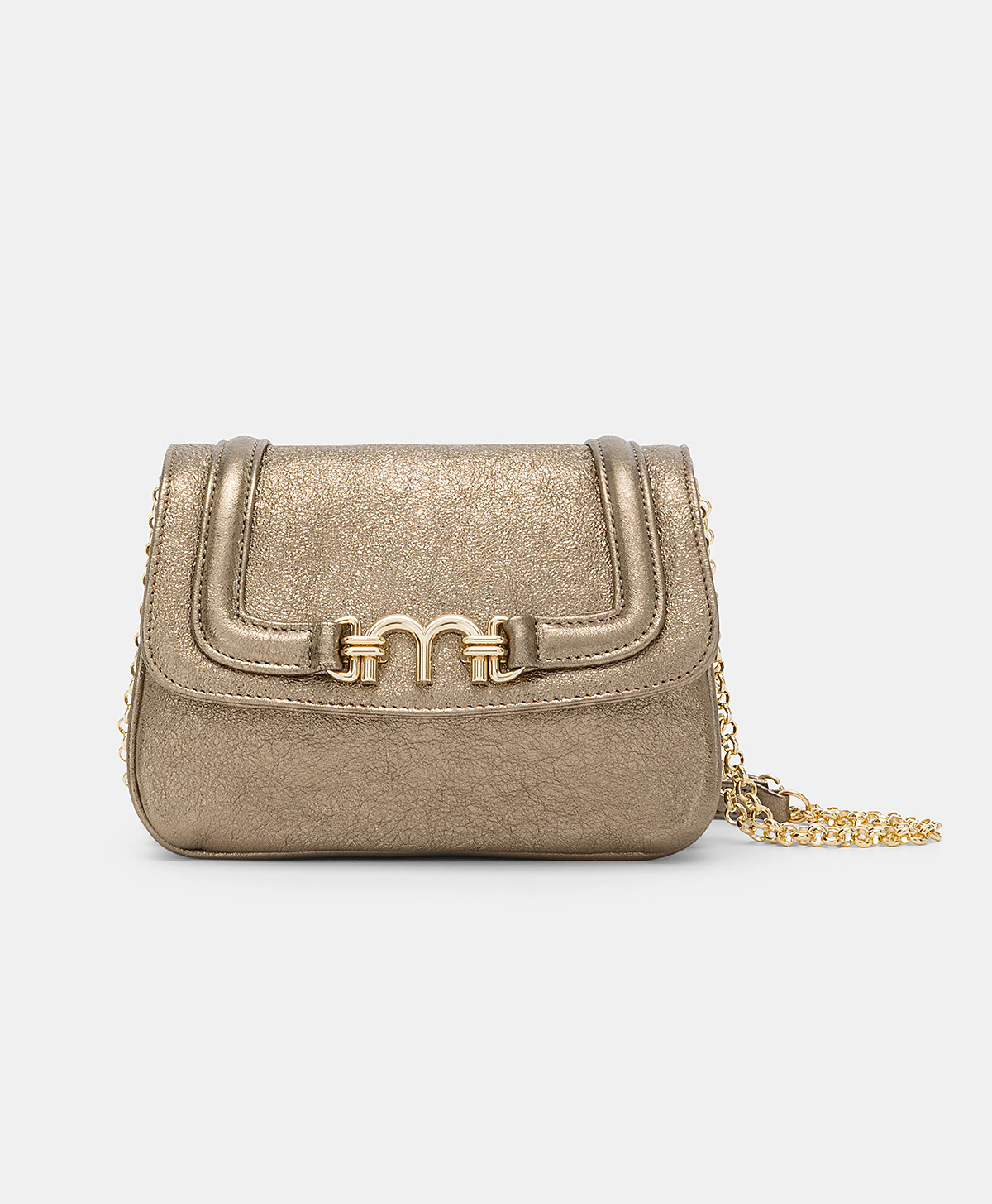 MIMI FLORE BAG IN LAMINATED LEATHER - GUNMETAL GRAY - Shoes and accessories - Momonì