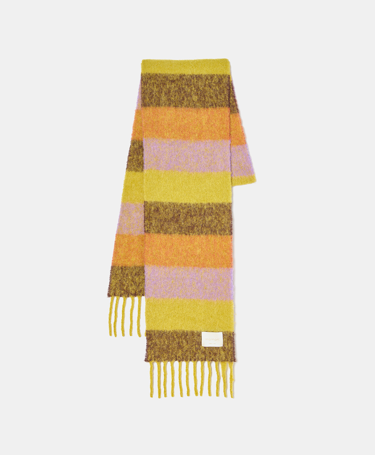 BENJAMIN SCARF IN STRIPED ALPACA - OIL/LILAC - Momonì