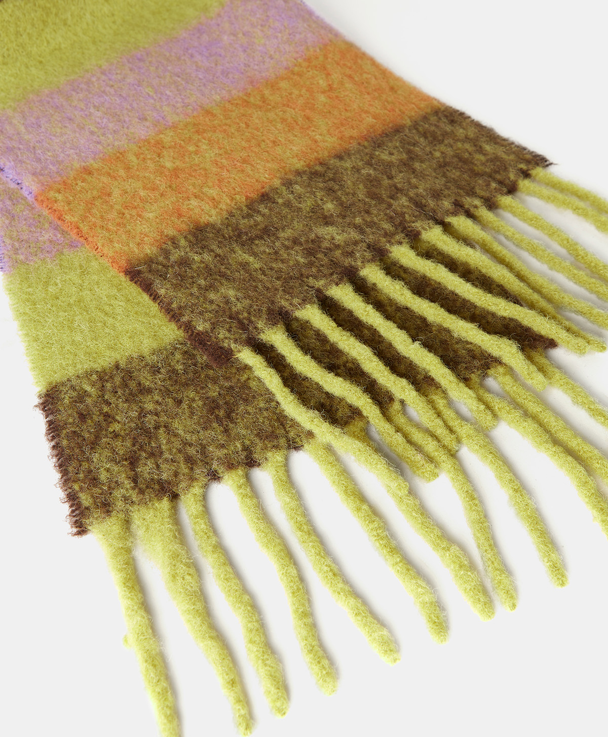 BENJAMIN SCARF IN STRIPED ALPACA - OIL/LILAC - Momonì
