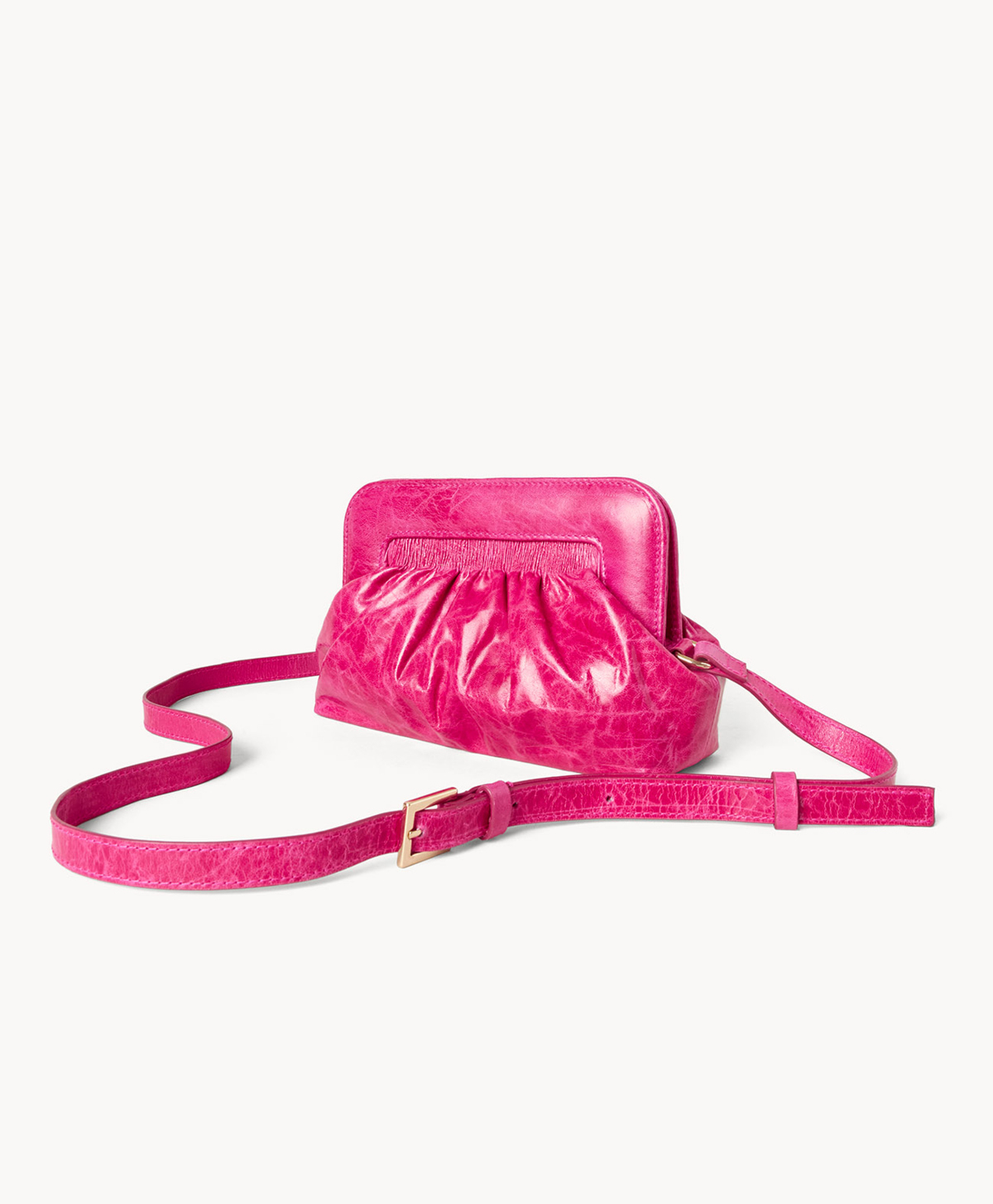 GREELEY LEATHER CLUTCH - FUCHSIA - Momonì