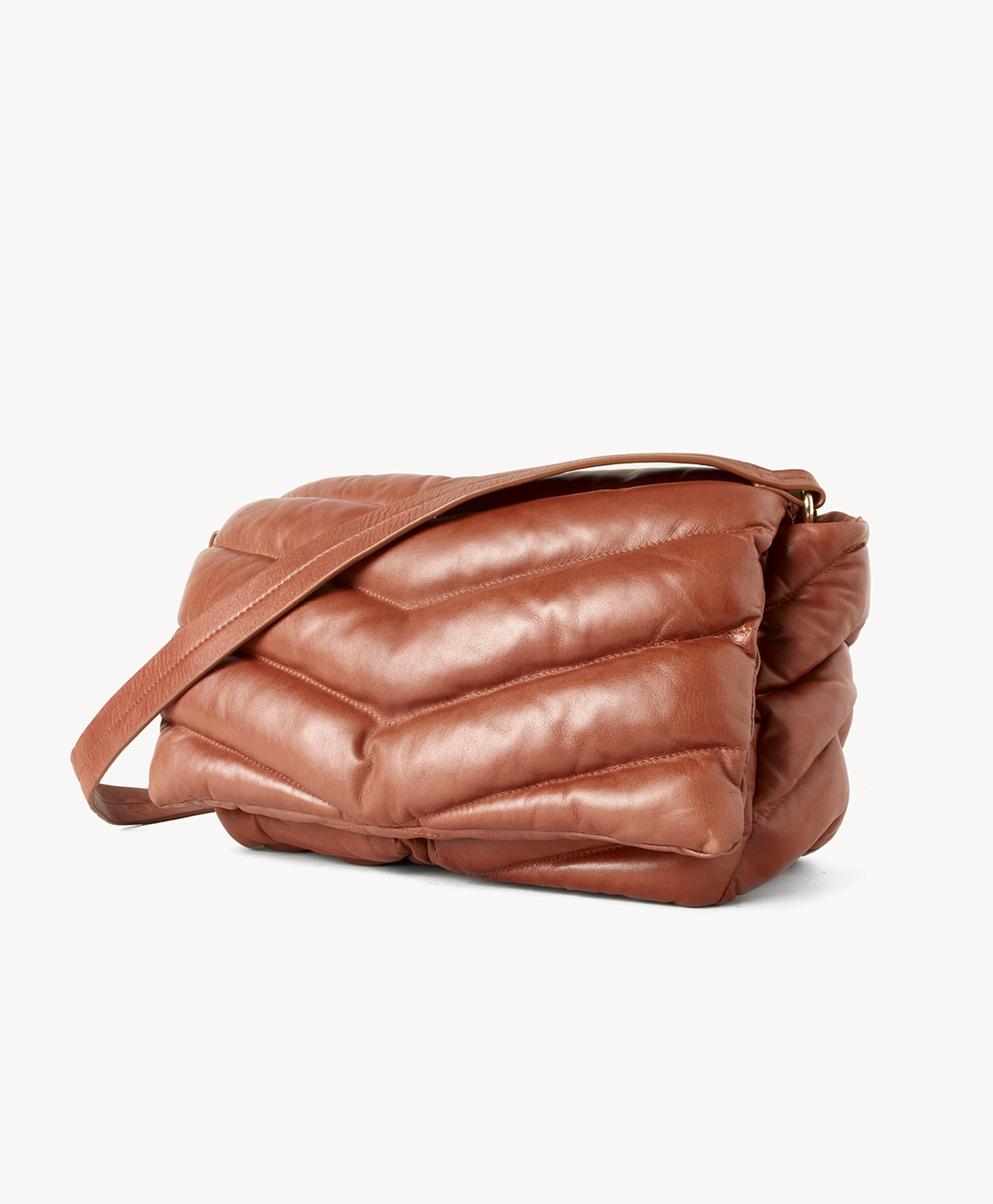 NEW CHRISTINE QUILTED LEATHER SHOULDER BAG - TOBACCO - Momonì