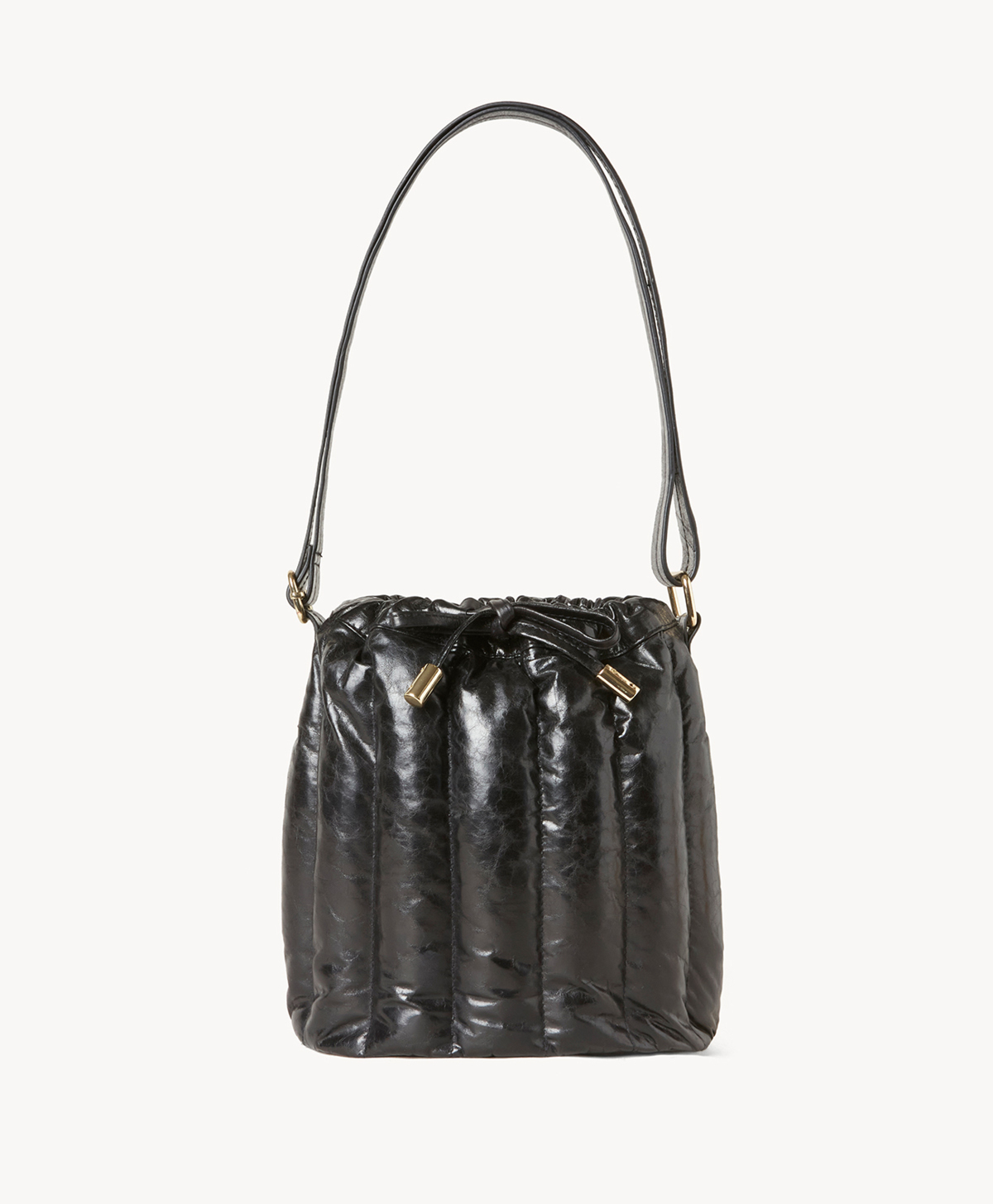 LACEY QUILTED LEATHER HANDBAG - BLACK - Momonì
