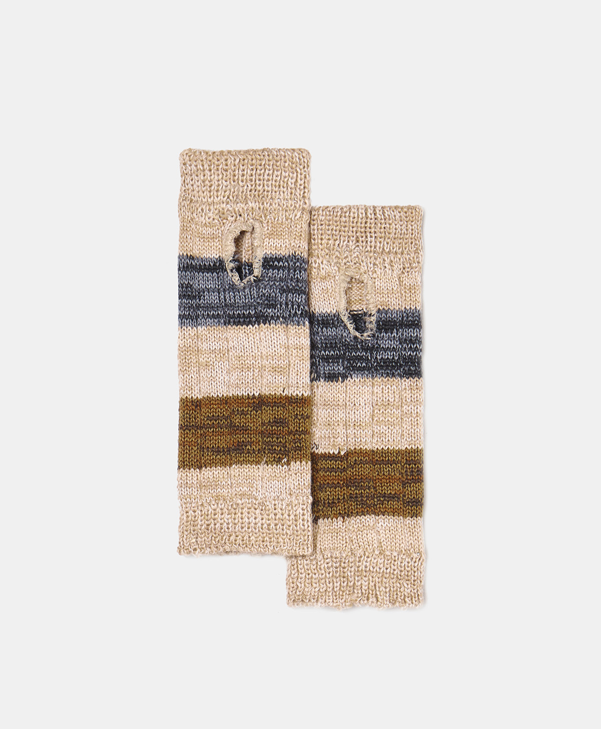 AUGUSTINE GLOVES IN FANCY YARN - MULTICOLOR BEIGE - Momonì