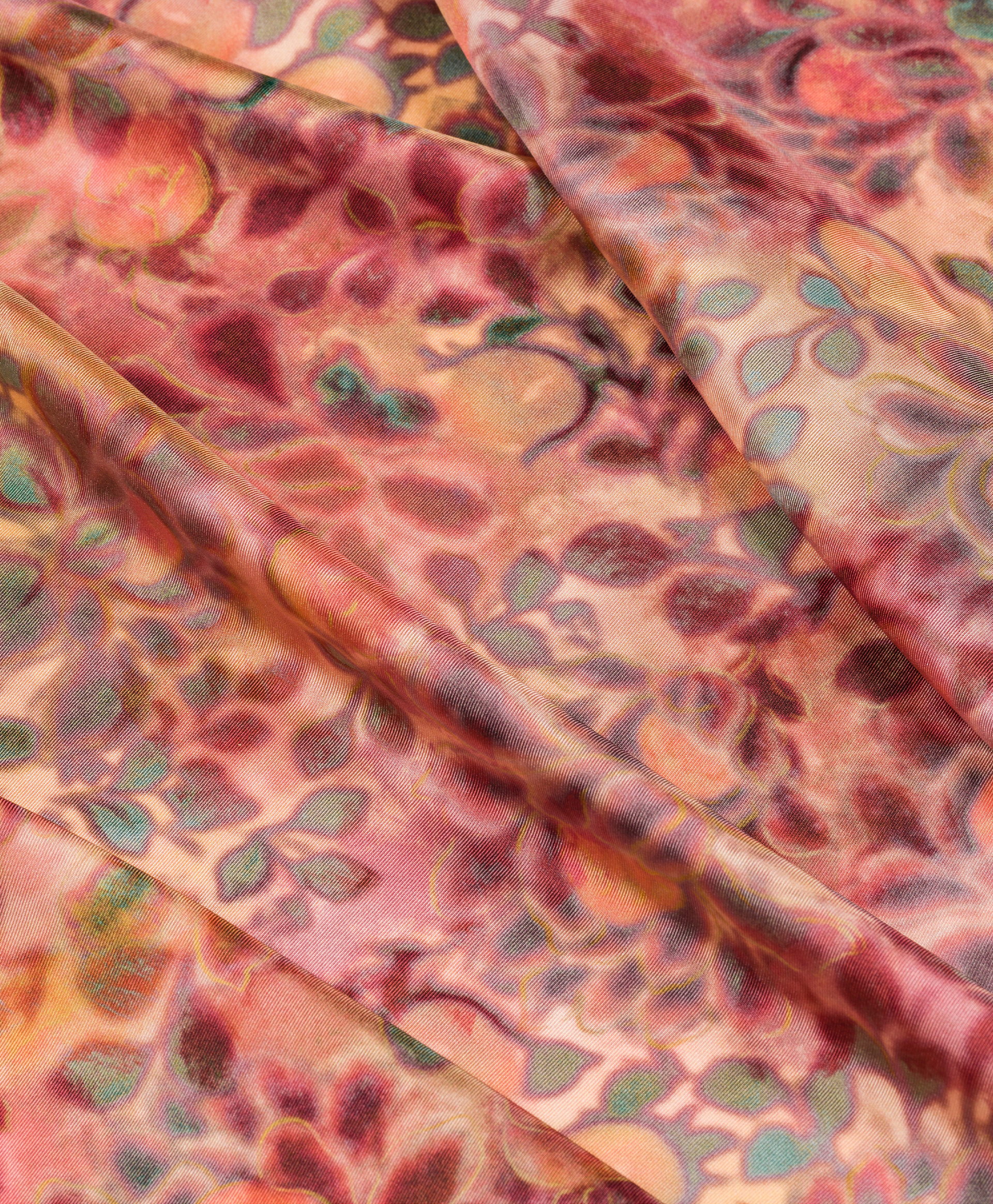 FOULARD BENOIT EN SERGÉ DE SOIE IMPRIMÉ - MULTICOLORE ROSE - Momonì