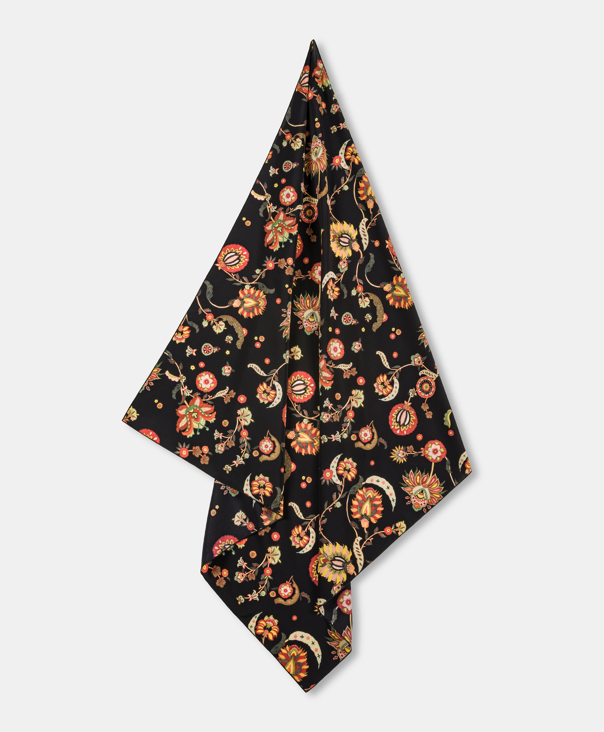 BENOIT FOULARD IN PRINTED CREPE DE CHINE - MULTICOLOR BLACK - Shoes and accessories - Momonì