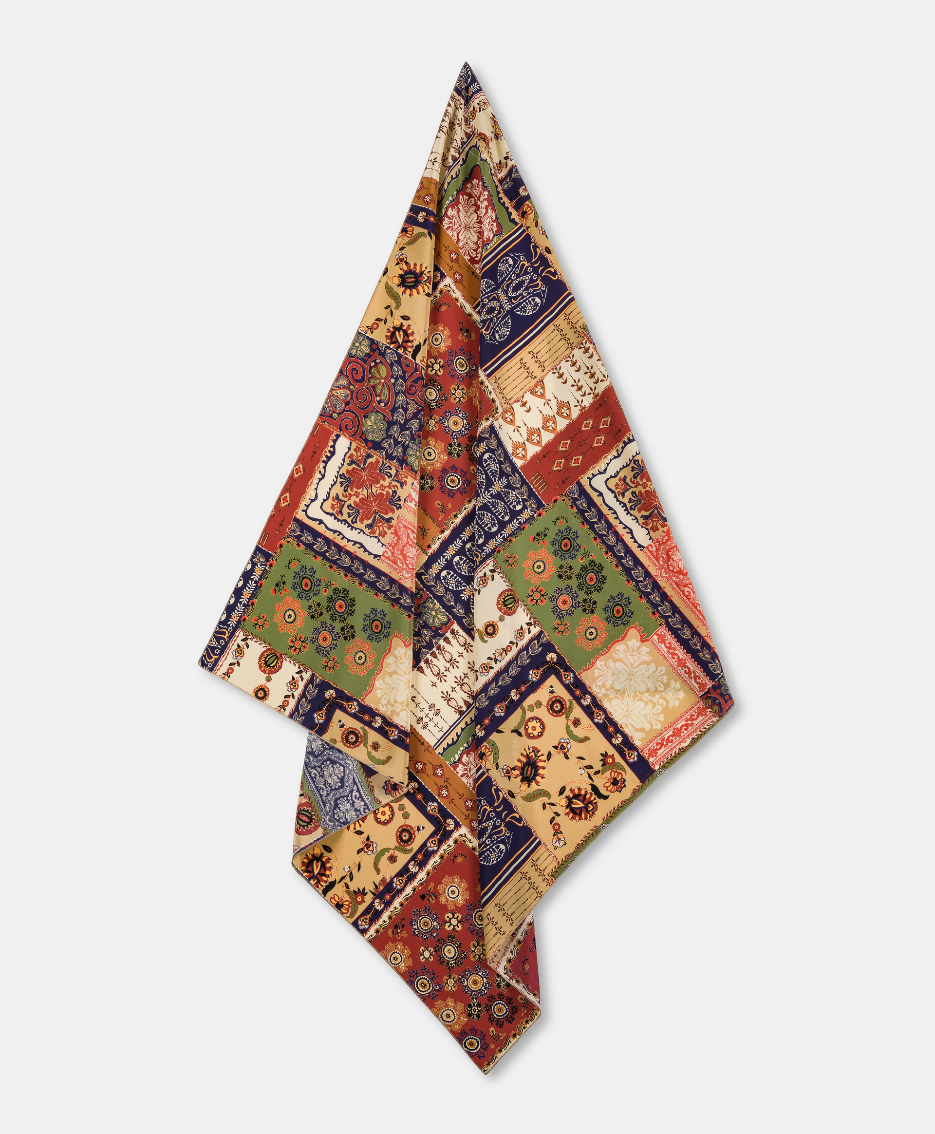 FOULARD BENOIT IN CREPE DE CHINE STAMPATO - MULTICOLOR BLU - Shoes and accessories - Momonì