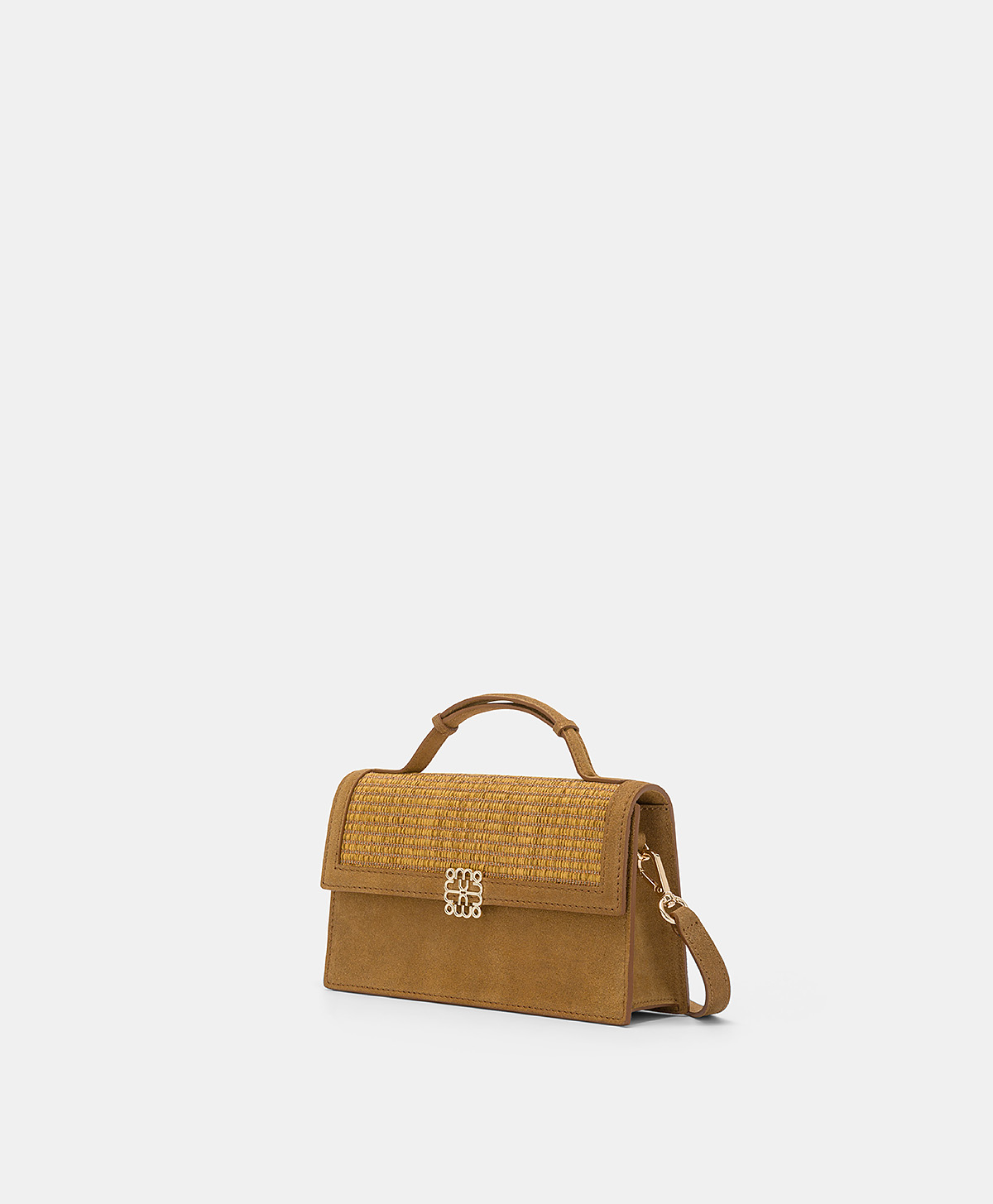 SOPHIE BAG IN RAFFIA AND LAMÉ - CARAMEL - Momonì