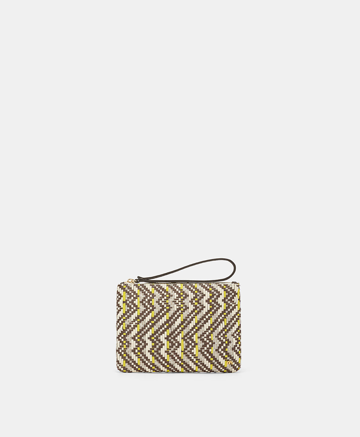 CLUTCH FRAGUA CON INTRECCIO - MARRONE / MULTICOLOR - Momonì