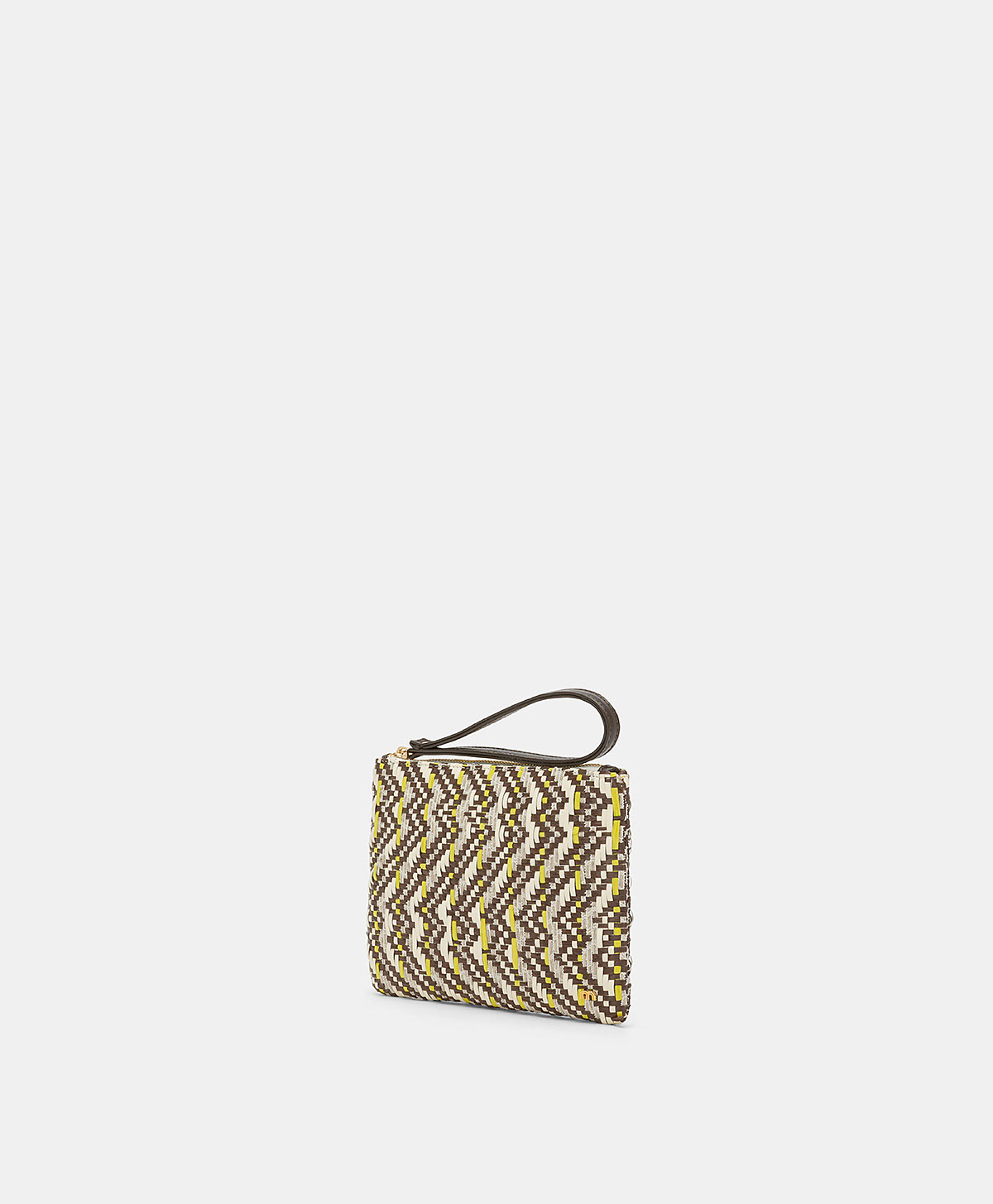CLUTCH FRAGUA CON INTRECCIO - MARRONE / MULTICOLOR - Momonì