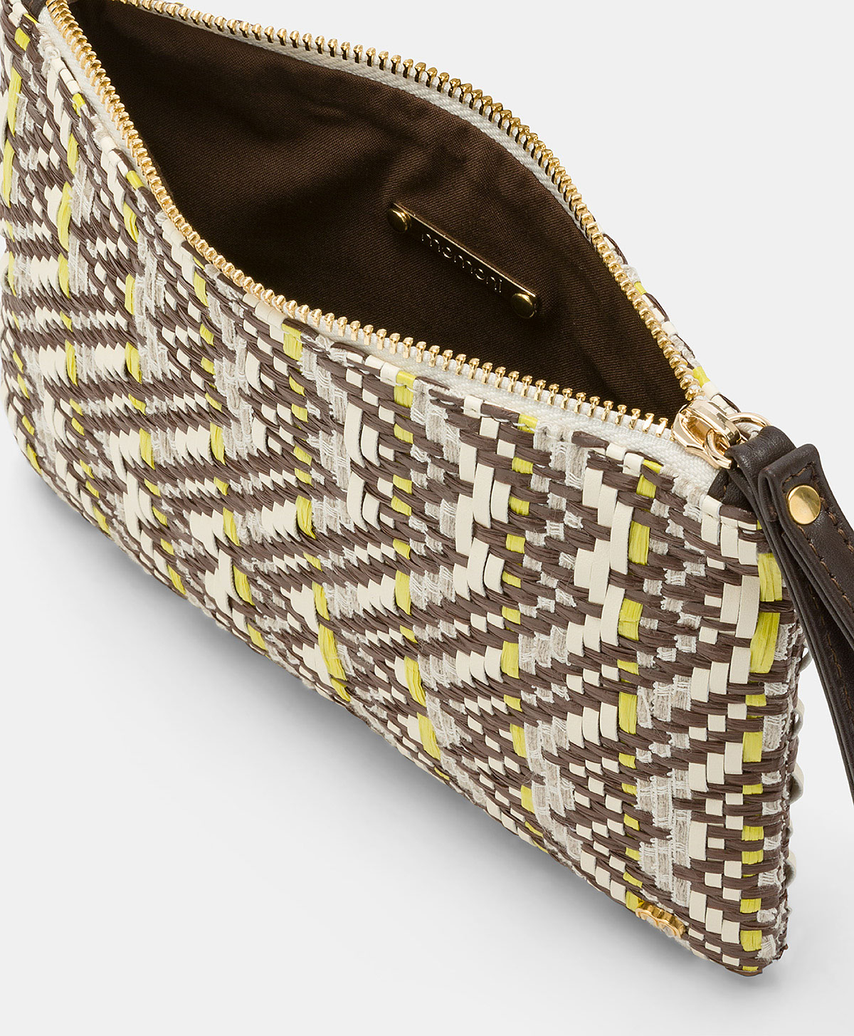 CLUTCH FRAGUA CON INTRECCIO - MARRONE / MULTICOLOR - Momonì