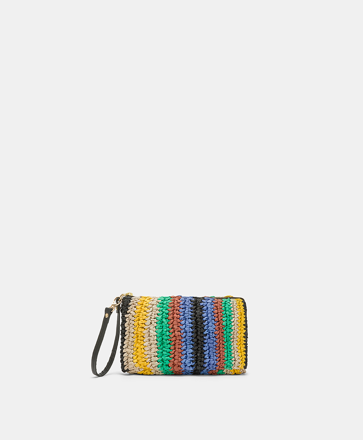 CLUTCH YAMIR IN RAFFIA A RIGHE - MULTICOLOR - Momonì