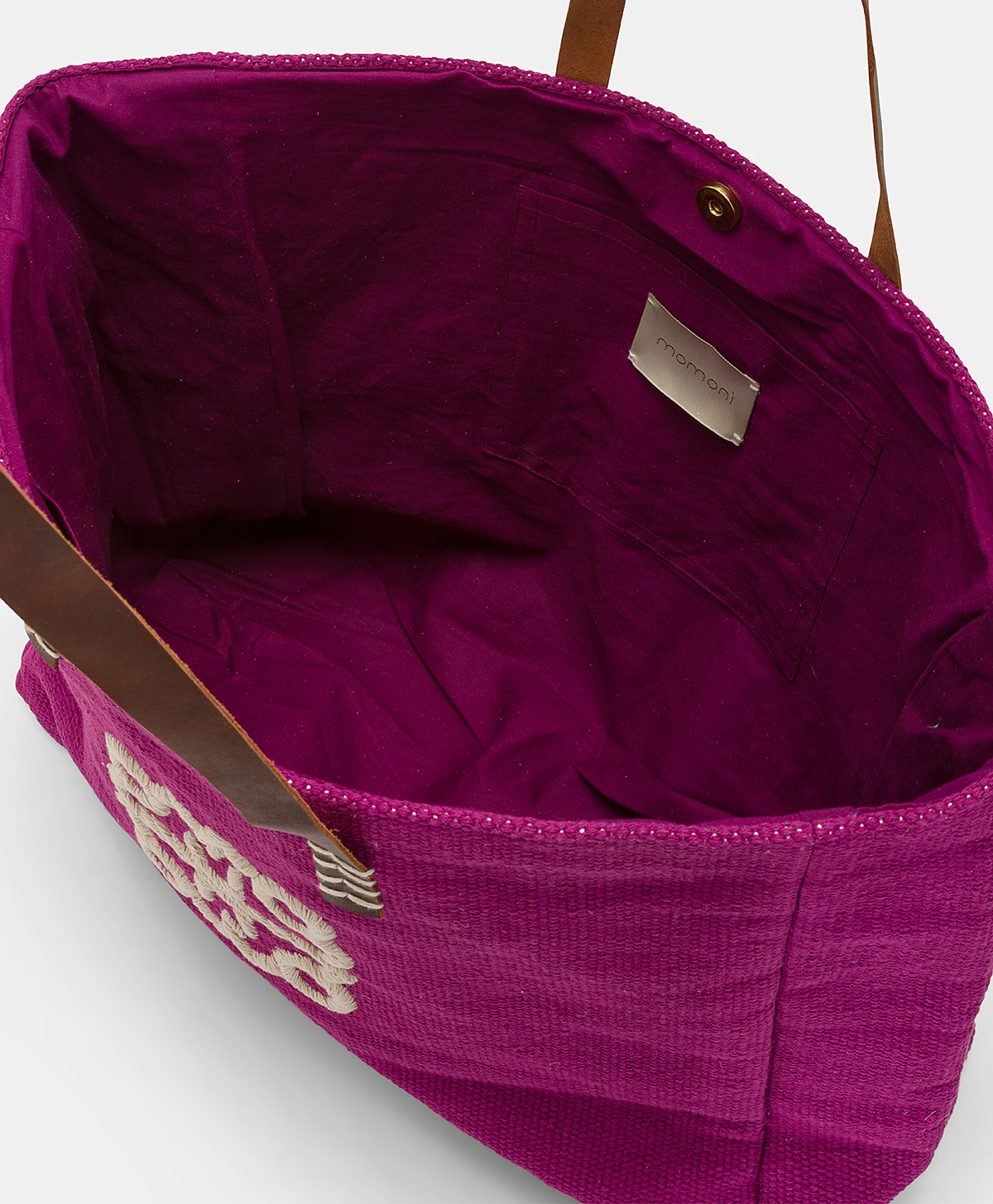 PARAGUAN BAG IN EMBROIDERED CANVAS - CYCLAMEN - Momonì