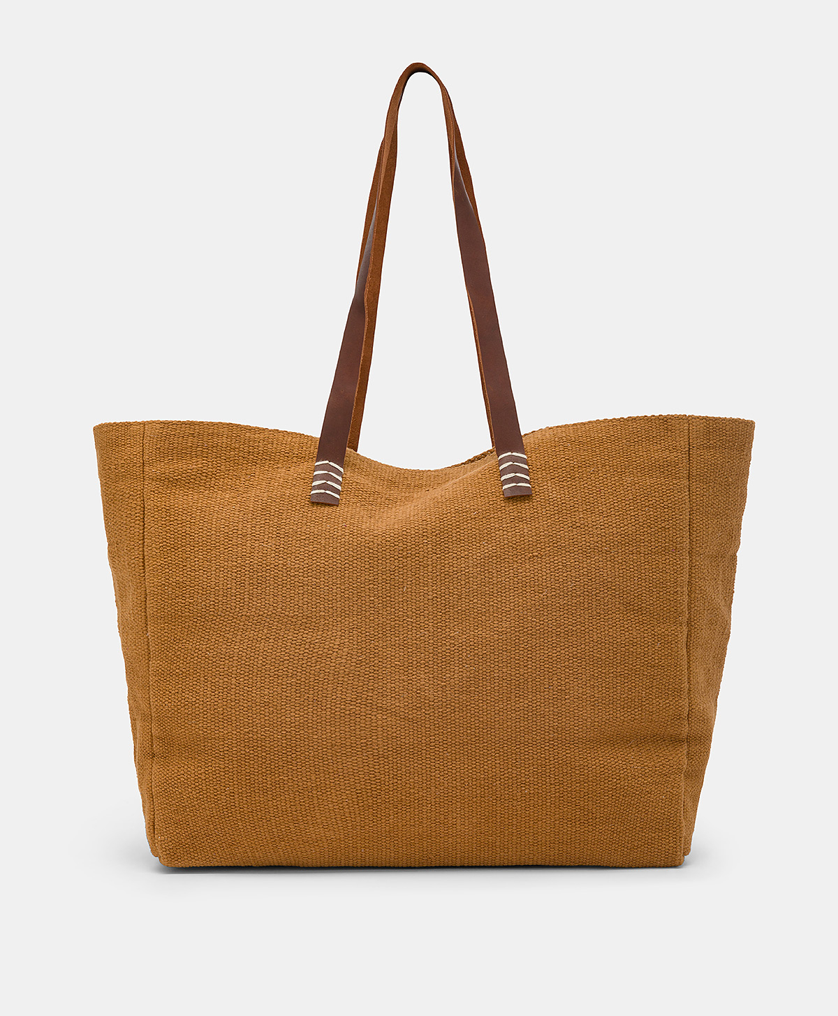 SAC CABAS PARAGUAN EN TOILE AVEC BRODERIE - BRANDY - Momonì