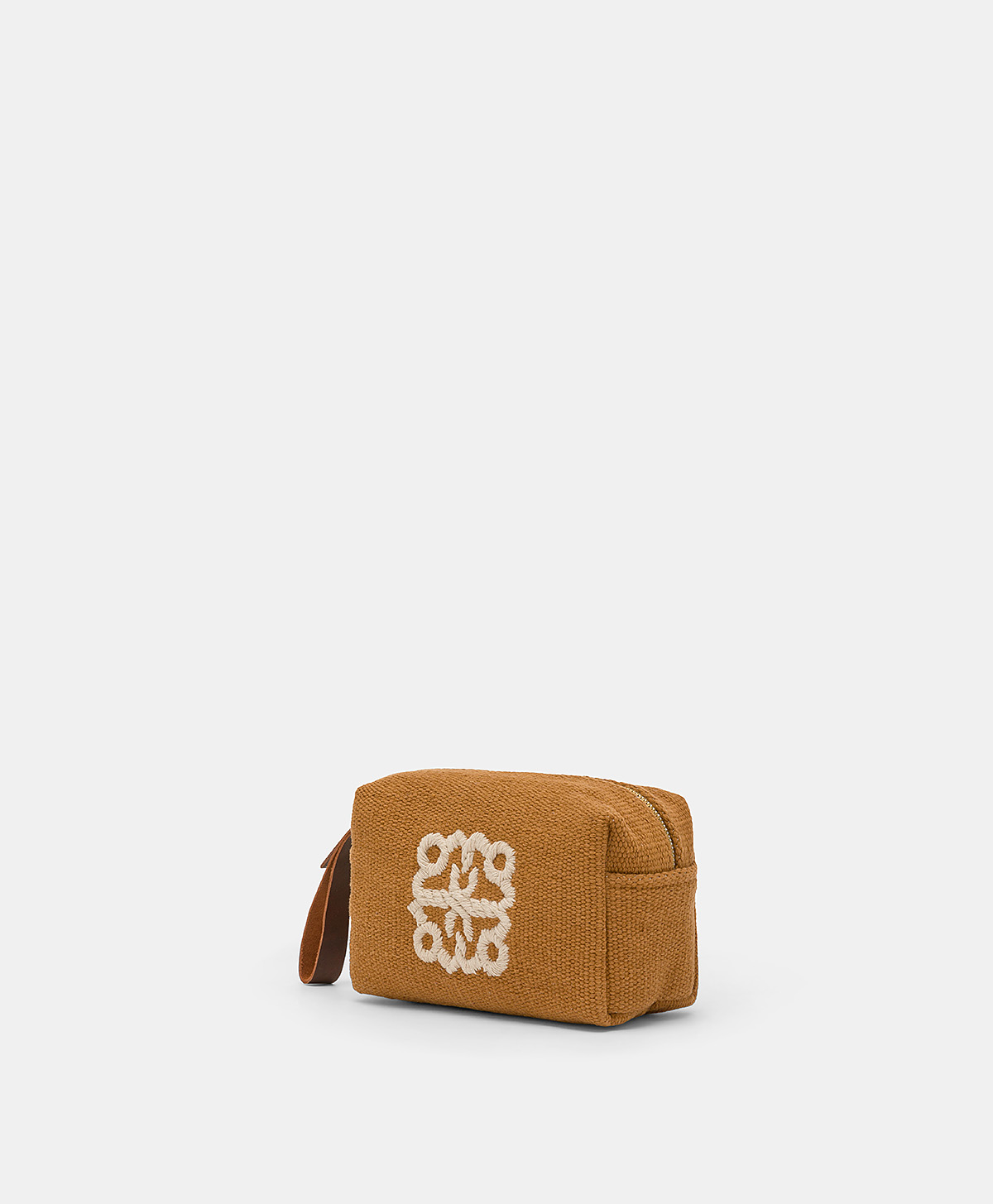 MAKE UP BAG PIRA IN CANVAS CON RICAMO - BRANDY - Momonì