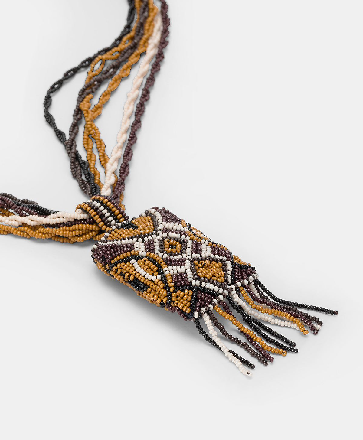 VIDRIER NECKLACE WITH BEADS - COCOA MULTICOLOUR - Momonì