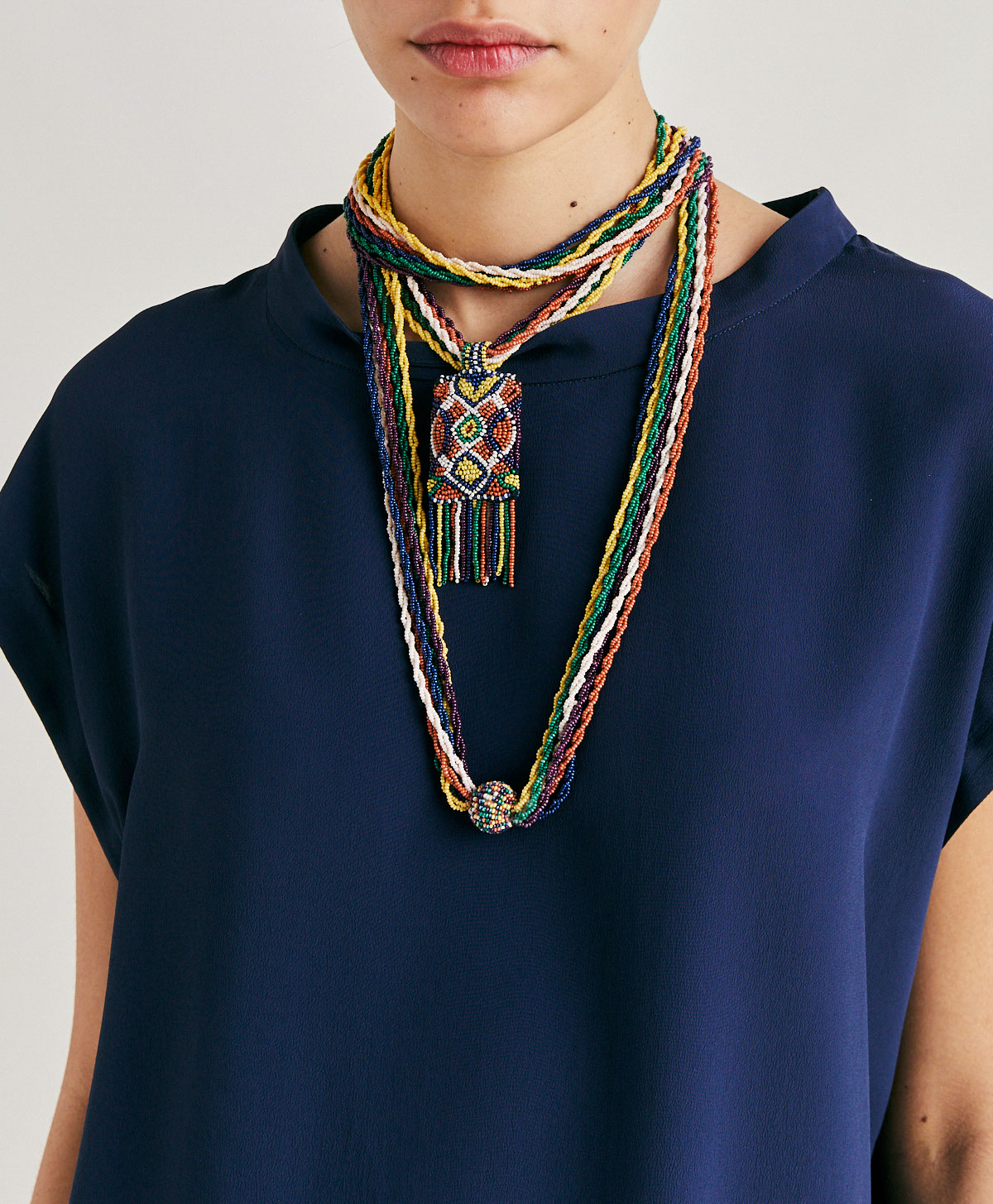 VIDRIER NECKLACE WITH BEADS - GREEN/MULTICOLOR - Shoes and accessories - Momonì