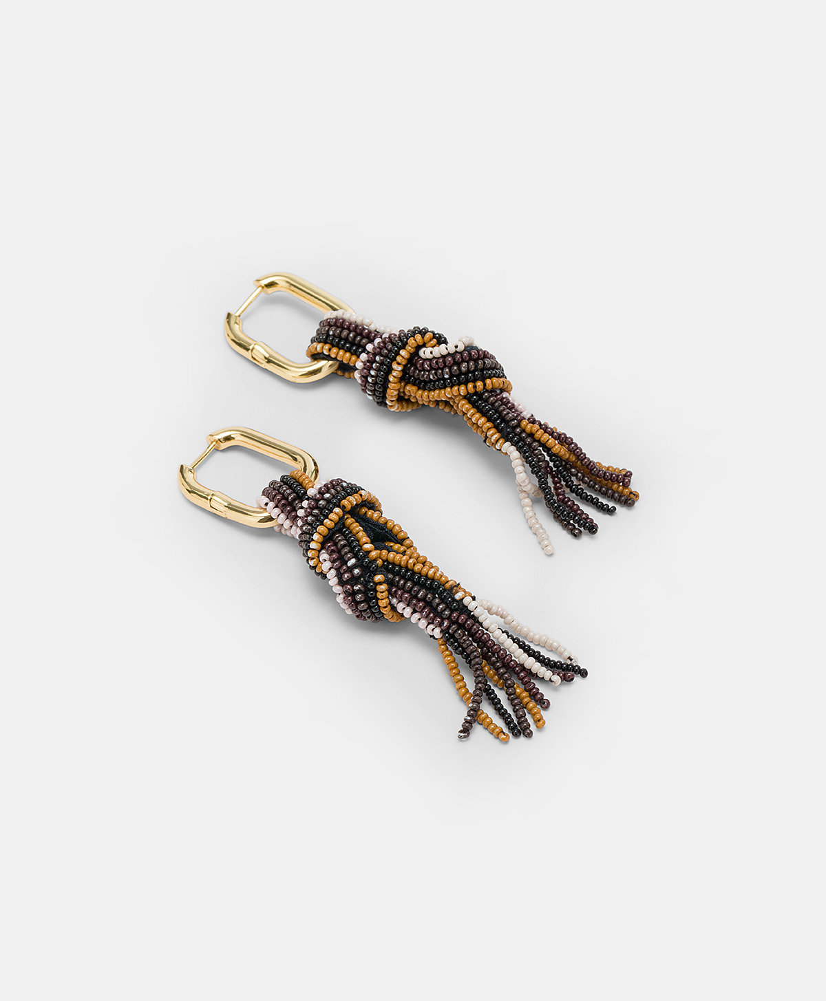 NODU EARRINGS WITH BEADS - COCOA MULTICOLOUR - Momonì