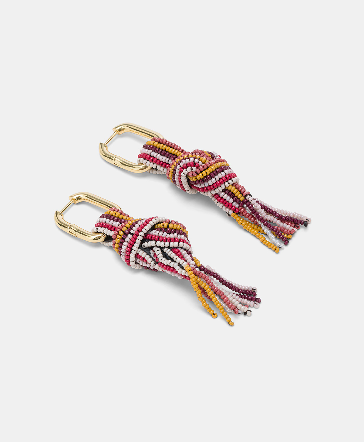 NODU EARRINGS WITH BEADS - BURNT/MULTICOLOR - Momonì