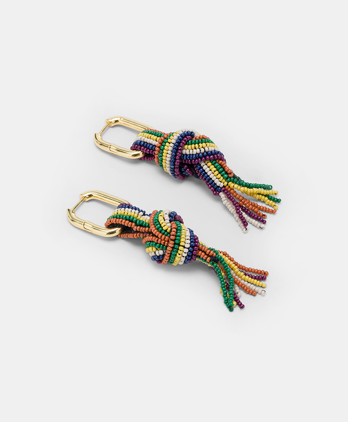 NODU EARRINGS WITH BEADS - GREEN/MULTICOLOR - Momonì