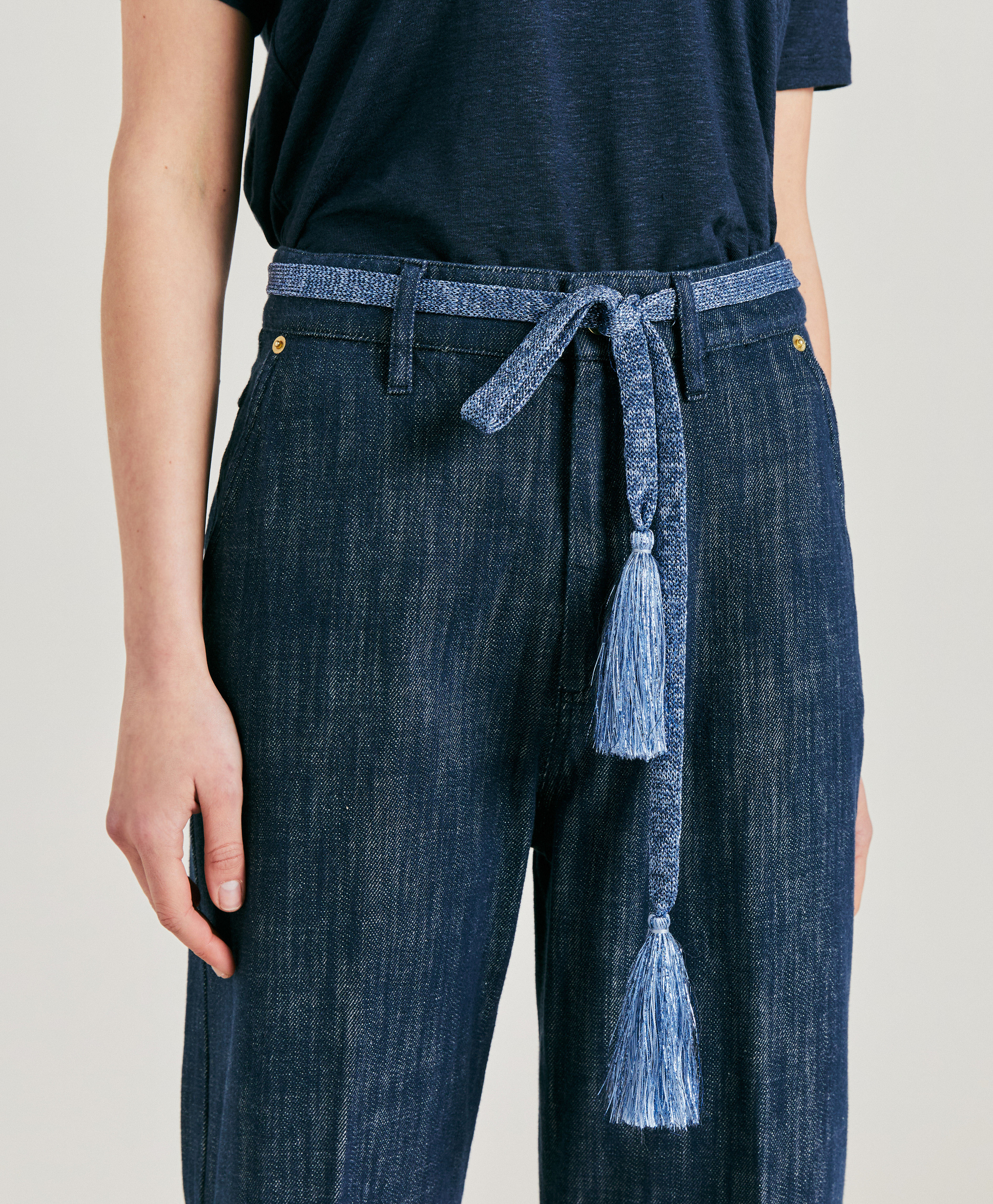 ONTANO BELT WITH TASSEL - CERULEAN - Momonì