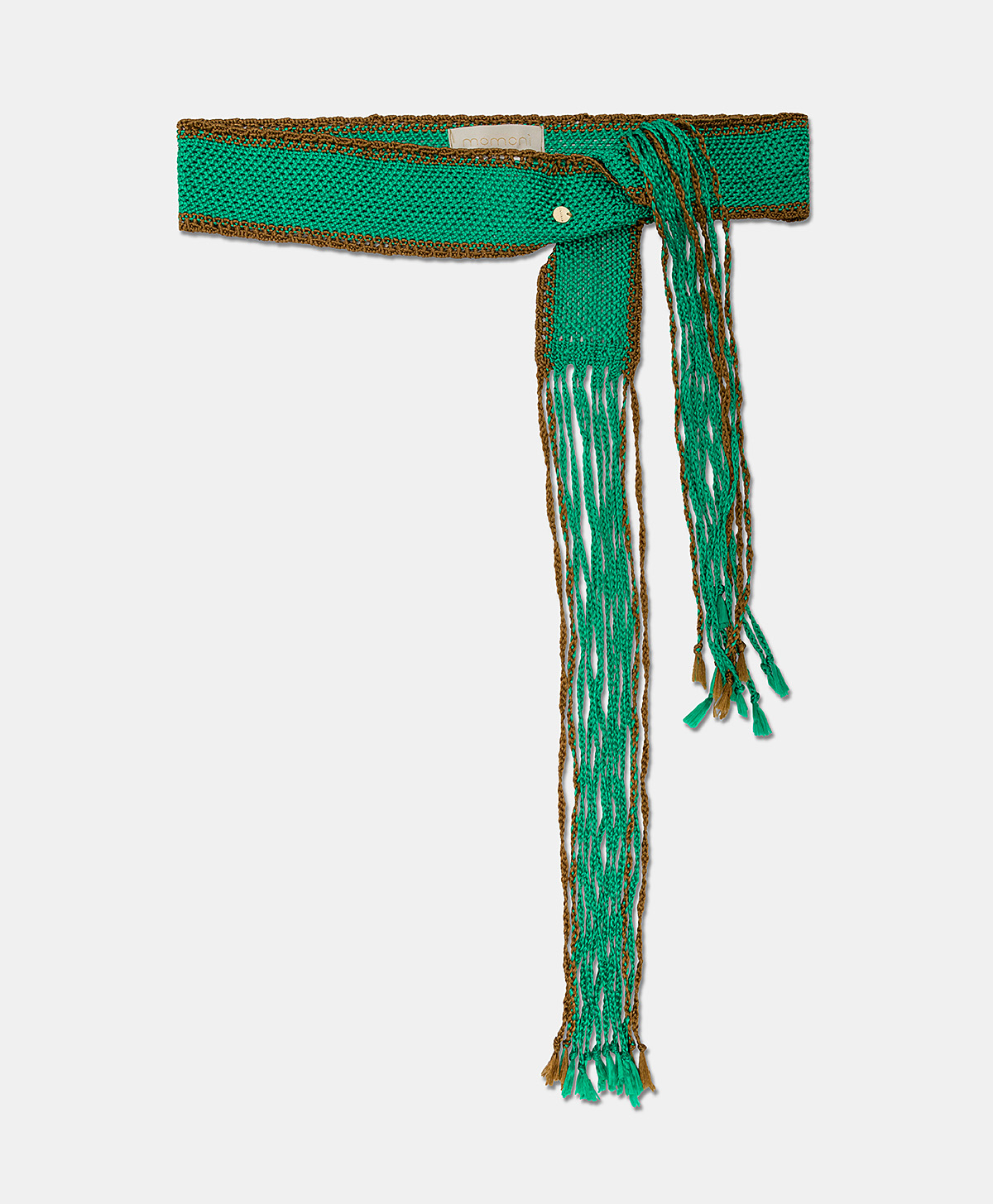 MILLOR BELT WITH FRINGE - EMERALD/CIGAR - Shoes and accessories - Momonì
